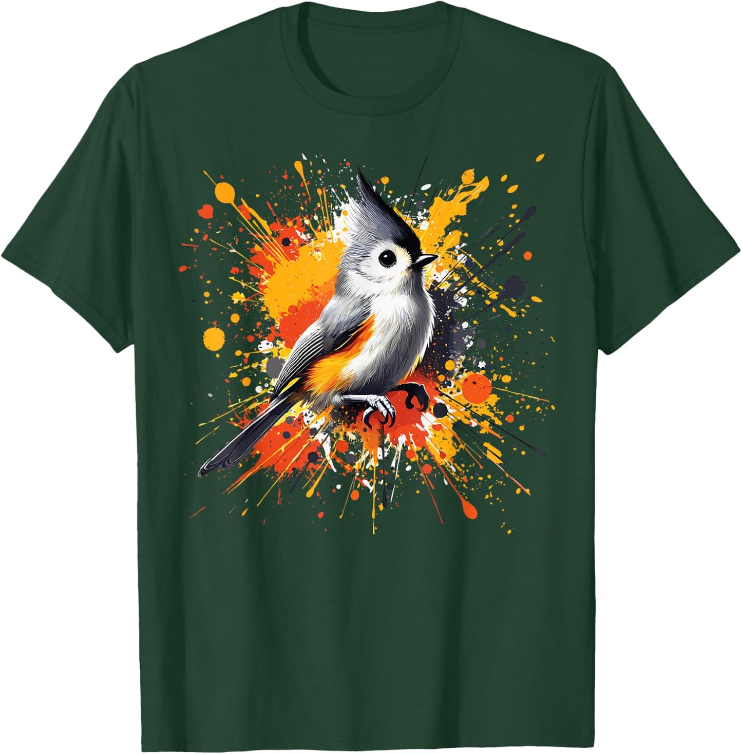 Tufted Titmouse Bird Illustration, Tufted Titmouse T-Shirt - T-Shirt | Forest