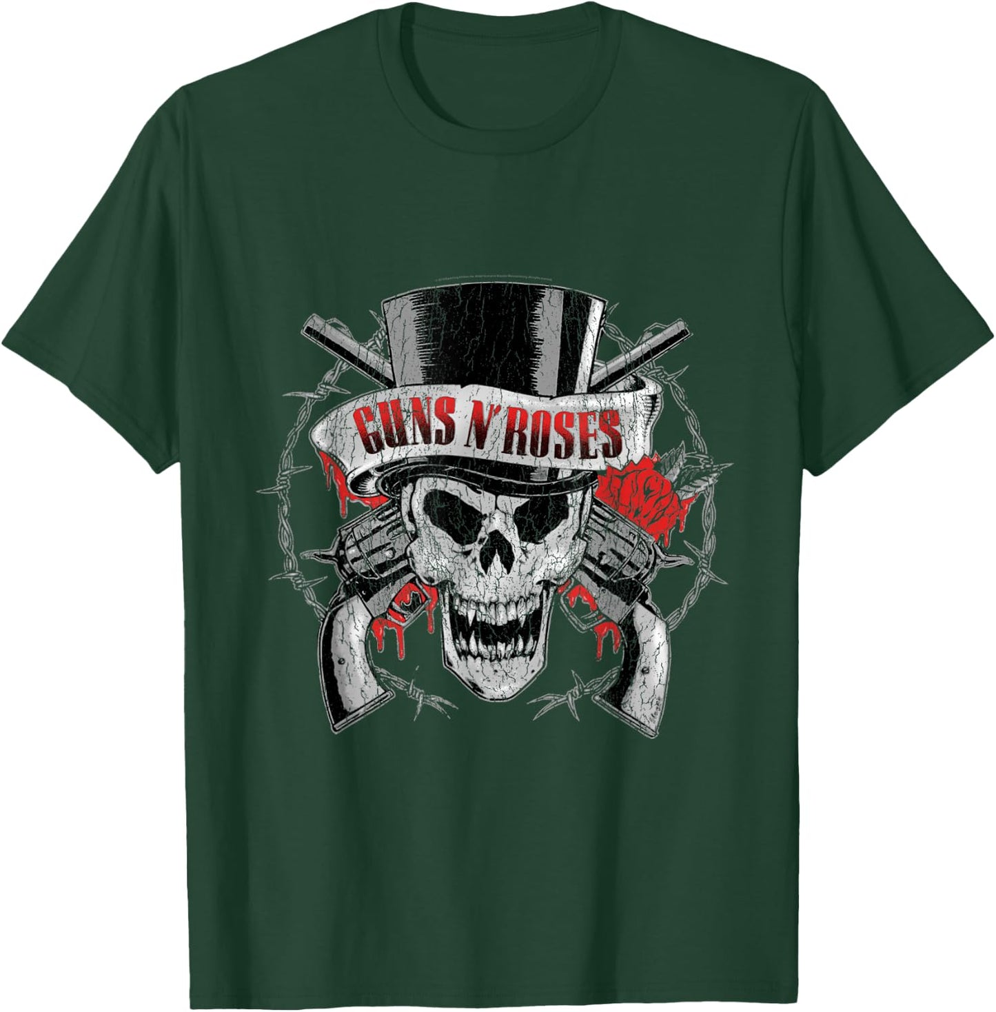 Guns N' Roses Offizieller Zylinderhut mit Totenkopf T-Shirt - T-Shirt | Forest