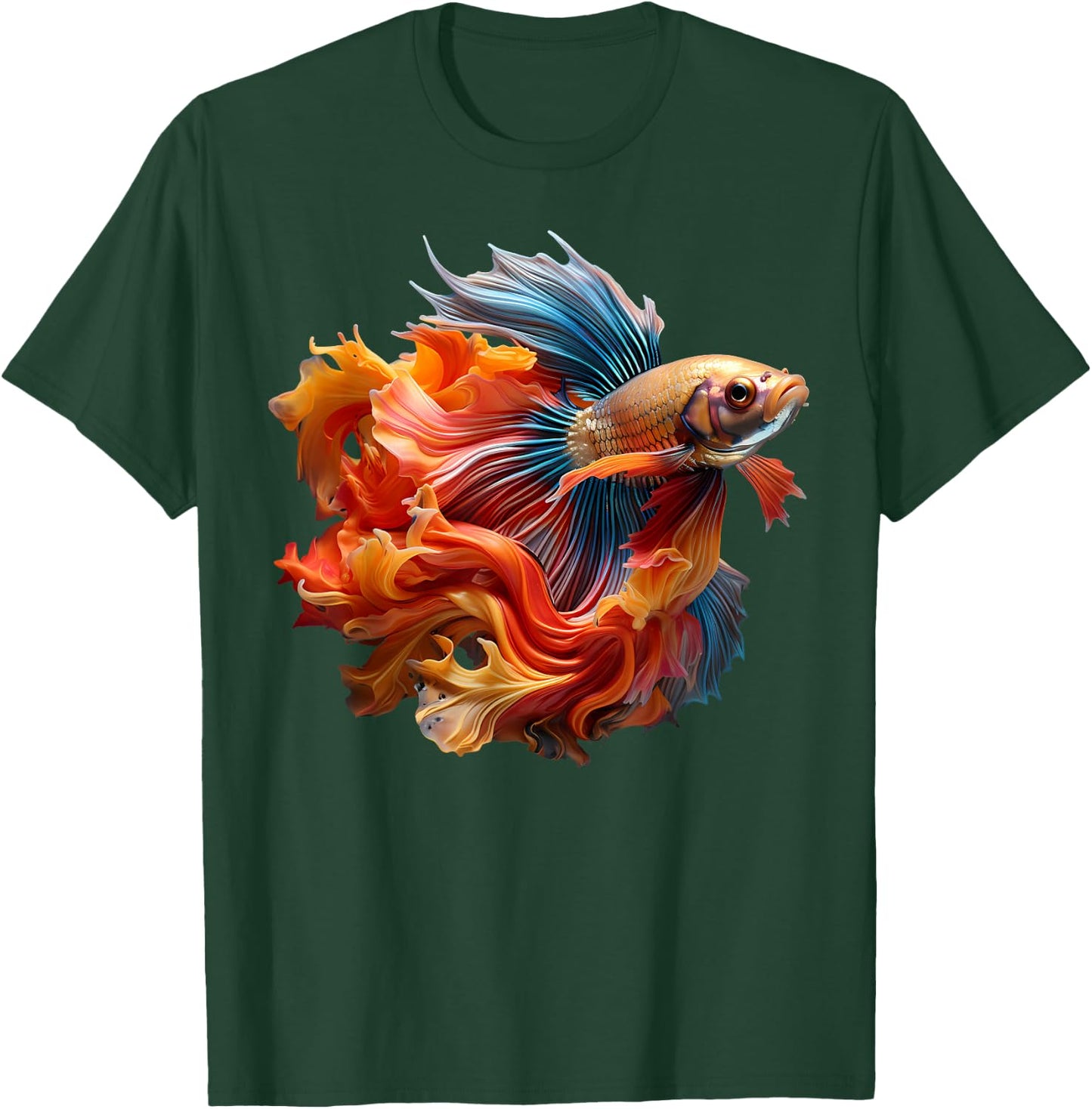 Fish Makes Life Betta Siamese Betta Aquascaping T-Shirt - T-Shirt | Forest