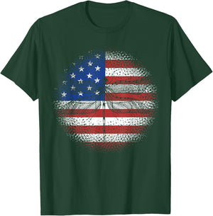Dragonfly American Flag USA Patriotic 4th Of July Women Kids Men T-Shirt - T-Shirt | Forest