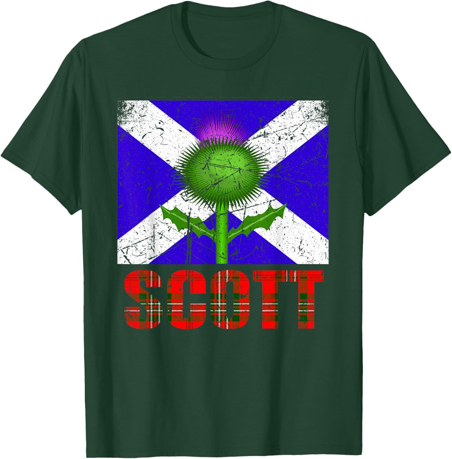Clan Scott Tartan Scottish Last Name Scotland Pride , Black, S T-Shirt - T-Shirt | Forest
