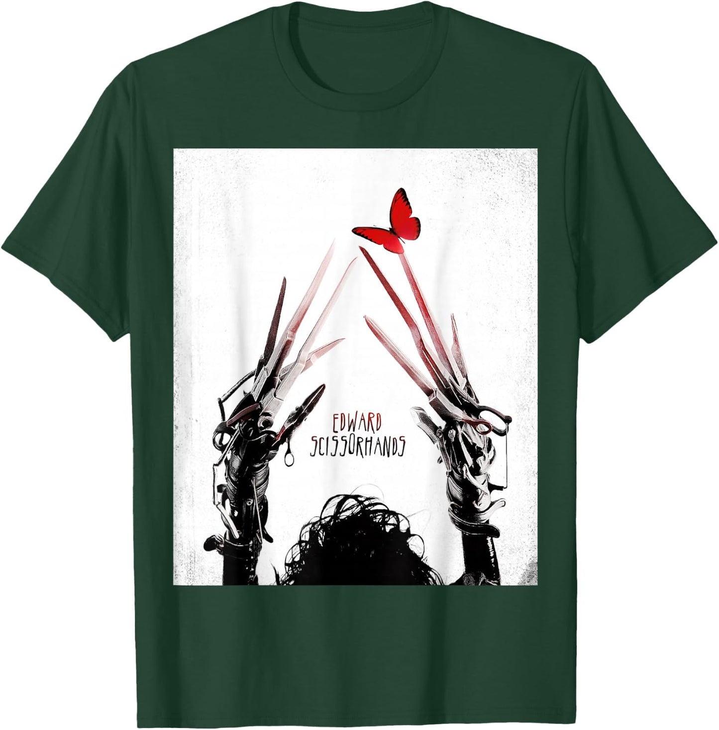 Tim Burton's Edward Scissorhands Red Butterfly Movie Poster Small T-Shirt - T-Shirt | Forest