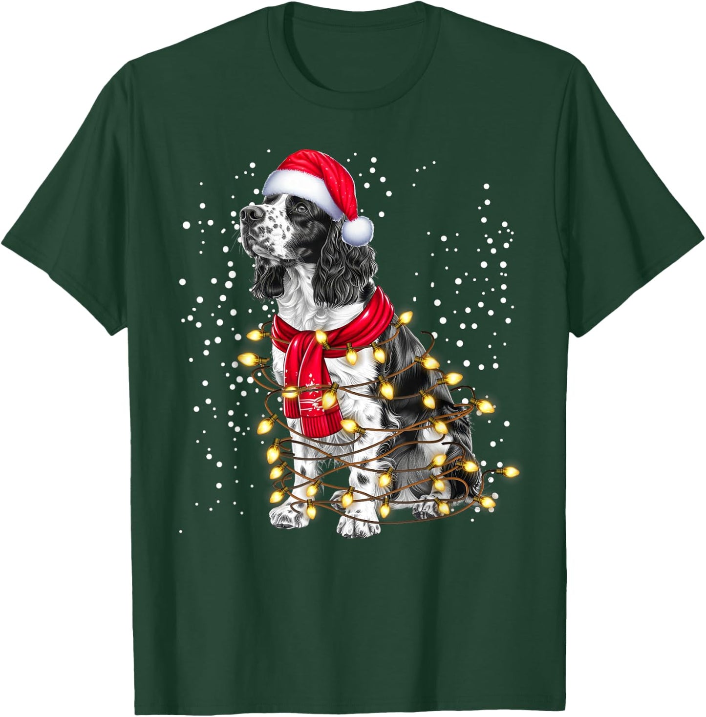English Springer Spaniel dog Ugly Christmas Dog Xmas T-Shirt - T-Shirt | Forest