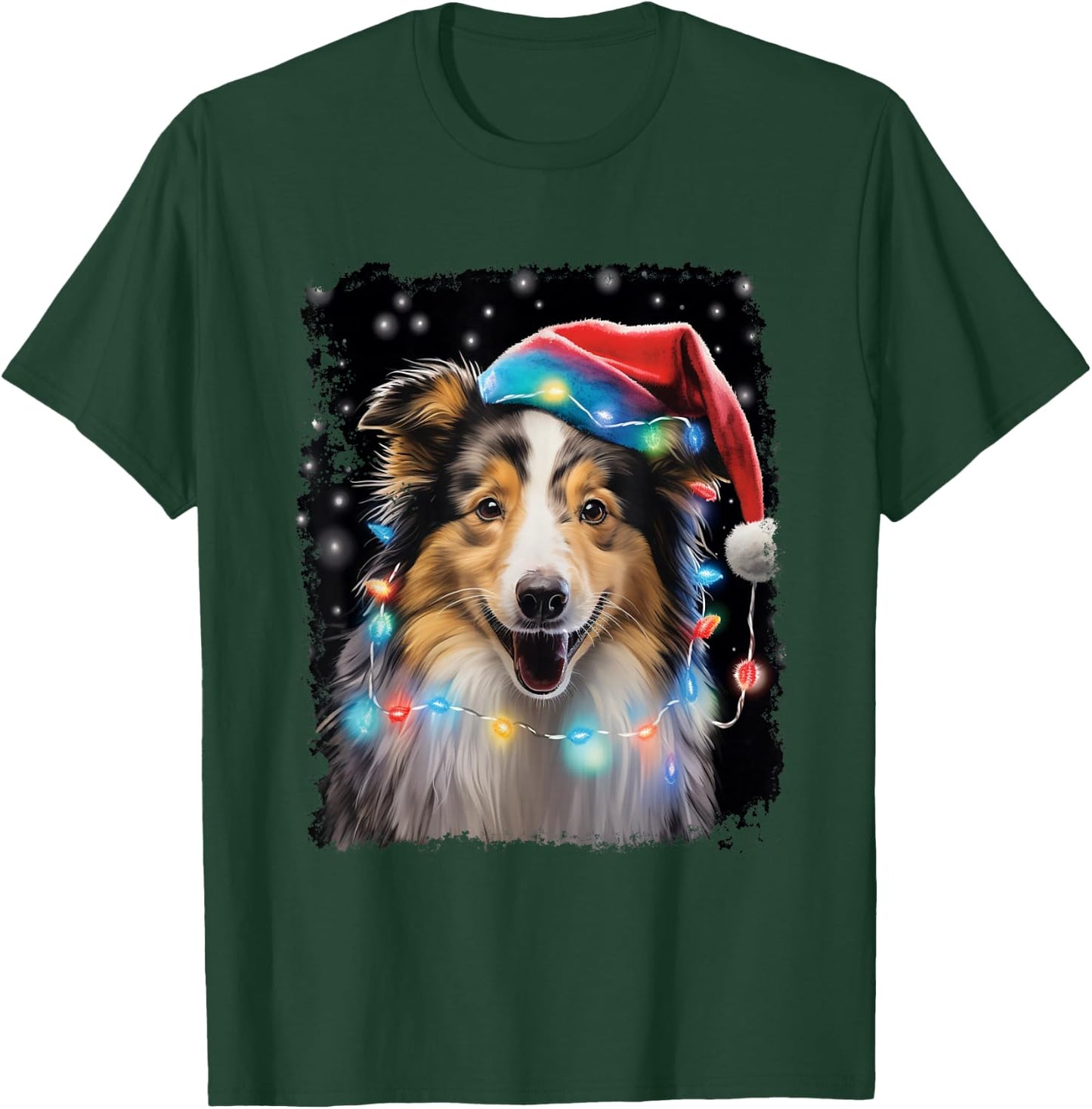Sheltie Shetland Sheepdog Xmas T-Shirt - T-Shirt | Forest