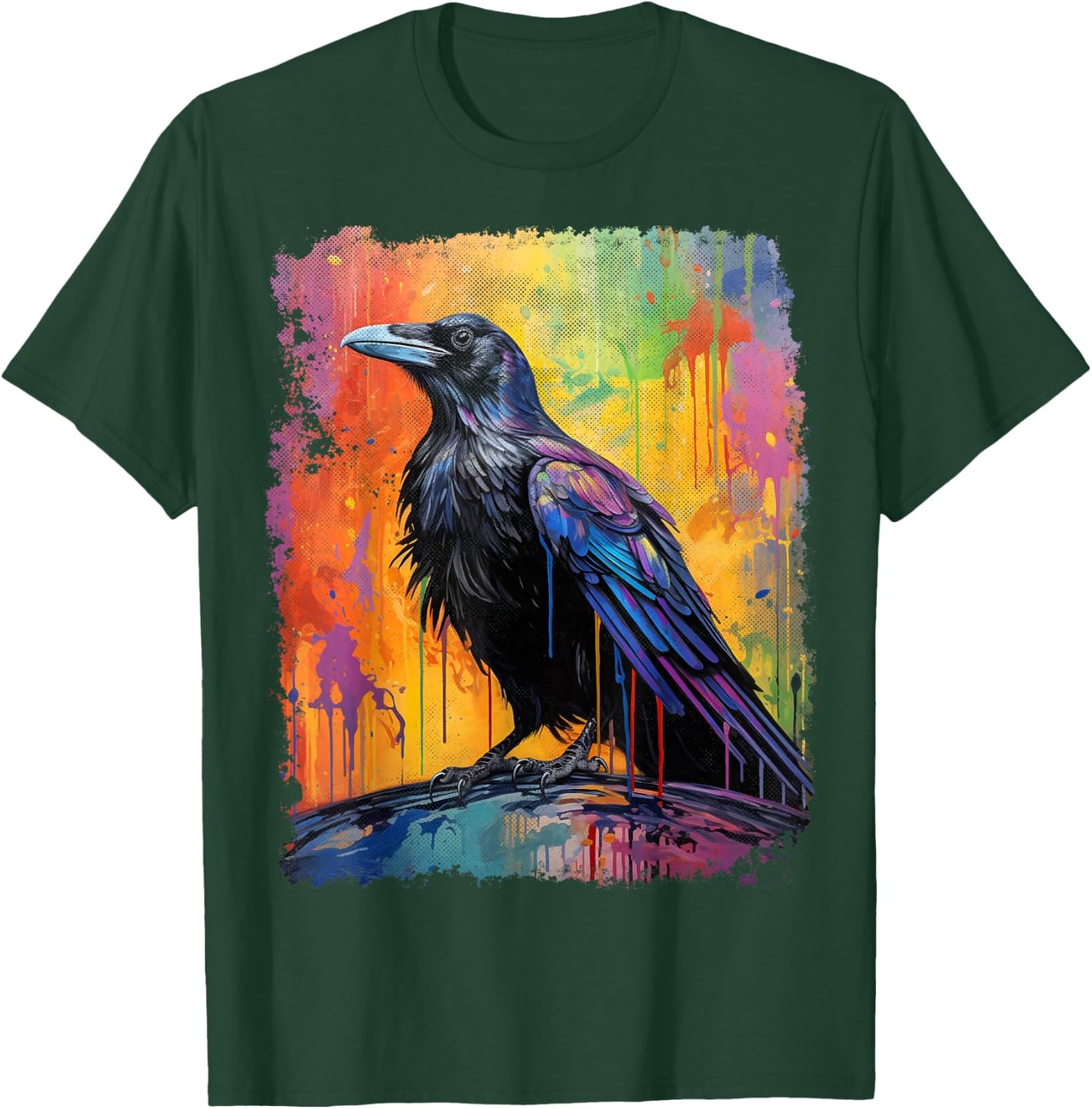 A Crow Graphic Rainbow T-Shirt - T-Shirt | Forest
