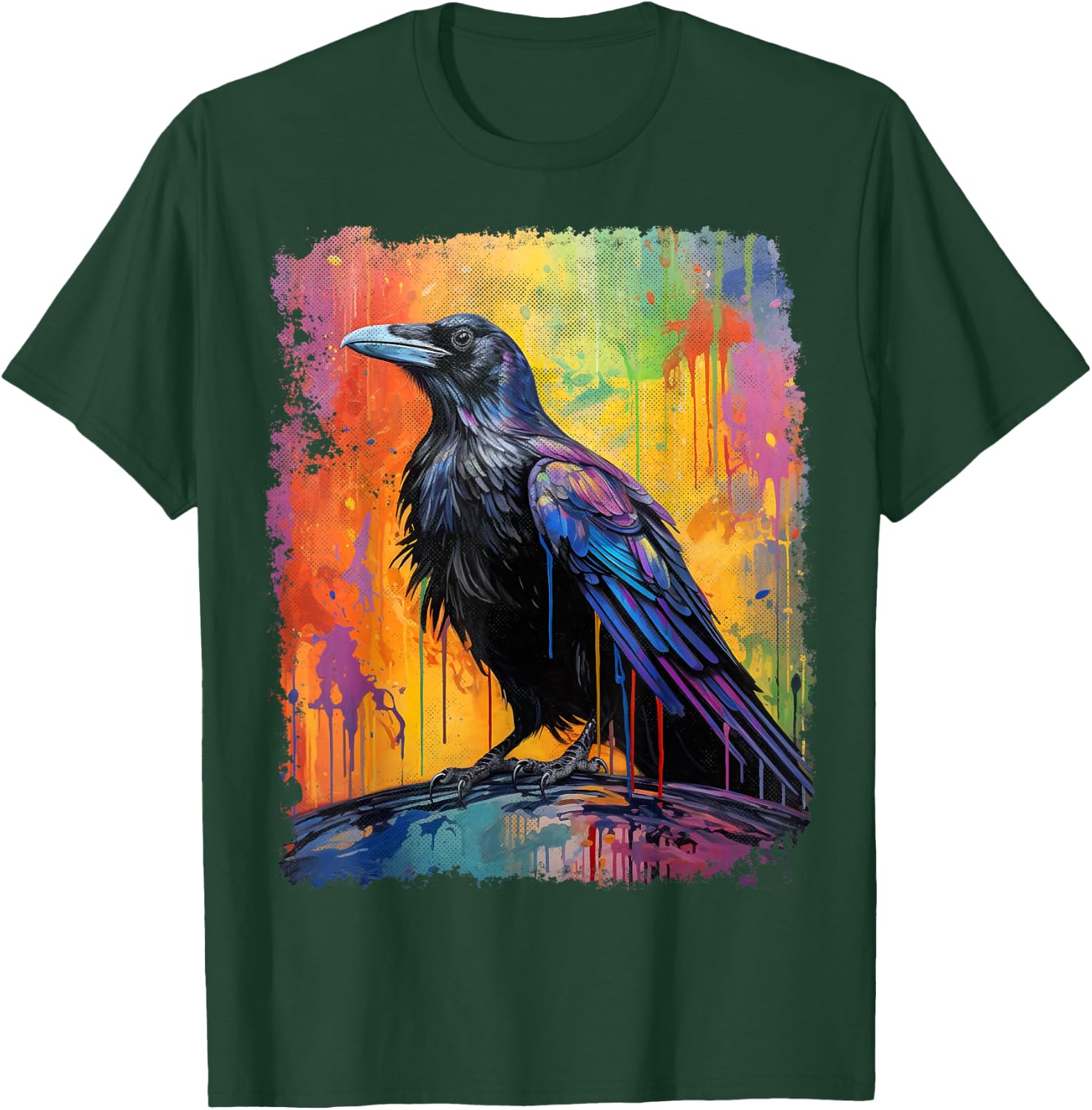 A Crow Graphic Rainbow T-Shirt - T-Shirt | Forest