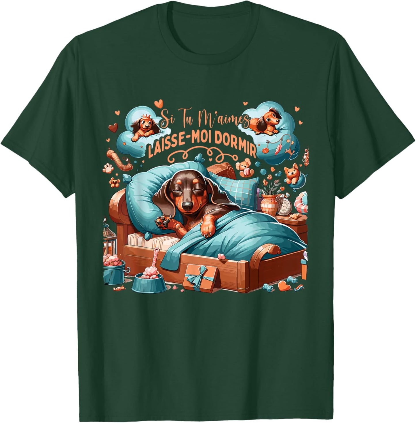 Education Dog Dachshund Dachshund , Black, S T-Shirt - T-Shirt | Forest