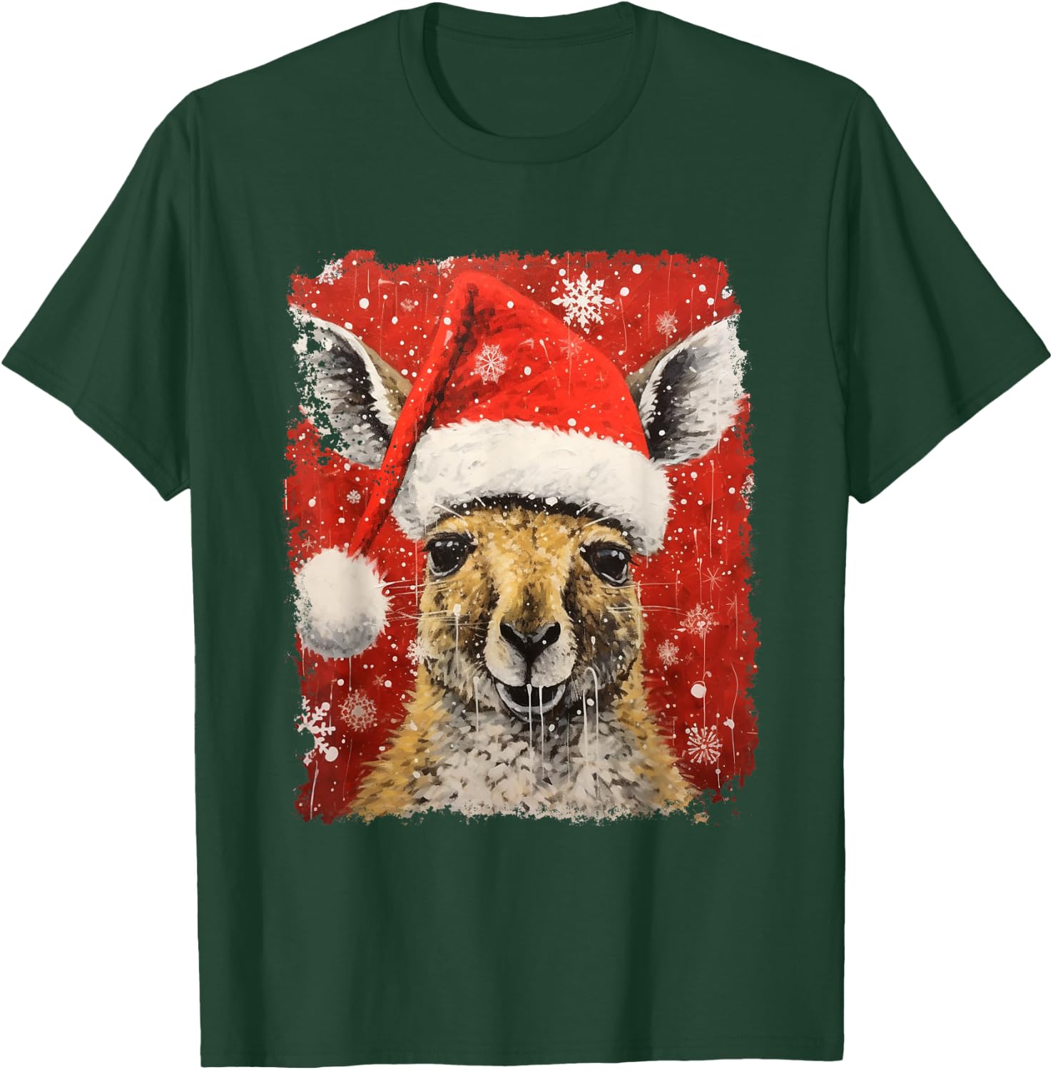 Pop Art Vintage Zoo Australia Animal Christmas Kangaroo T-Shirt - T-Shirt | Forest