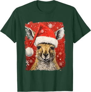 Pop Art Vintage Zoo Australia Animal Christmas Kangaroo T-Shirt - T-Shirt | Forest