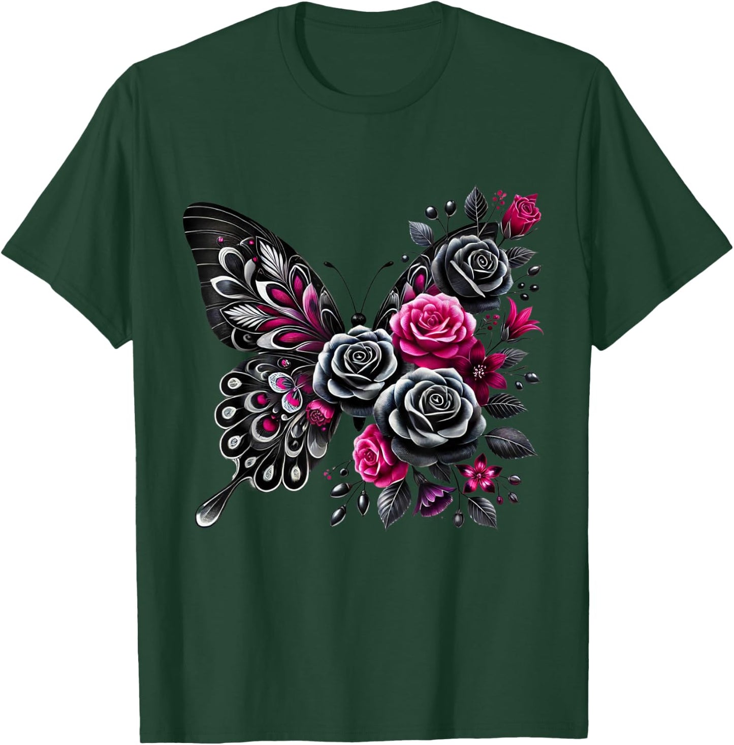 Watercolor Flower Butterfly T-Shirt - T-Shirt | Forest