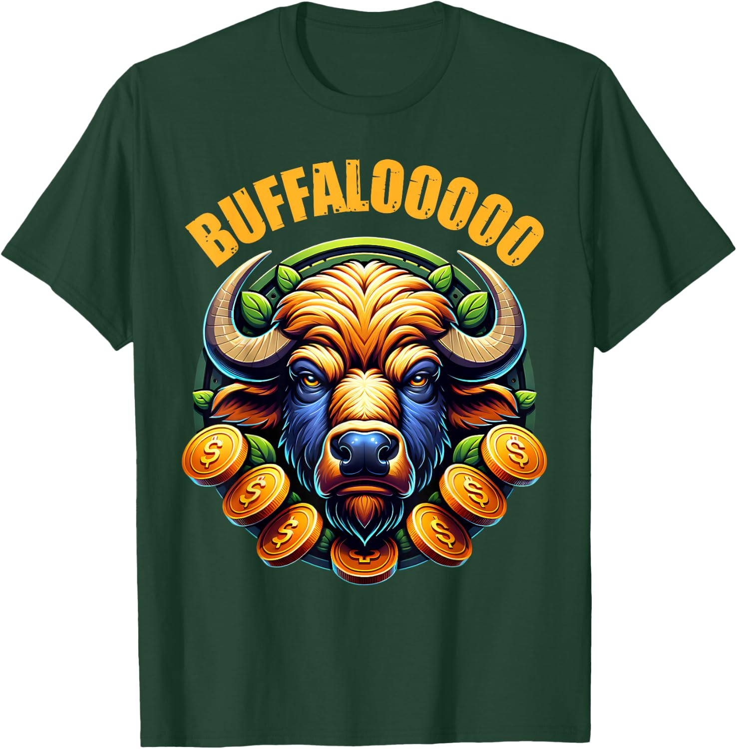 Lucky Buffalo Casino Slot Machine BUFFALOOOOO Gambling T-Shirt - T-Shirt | Forest