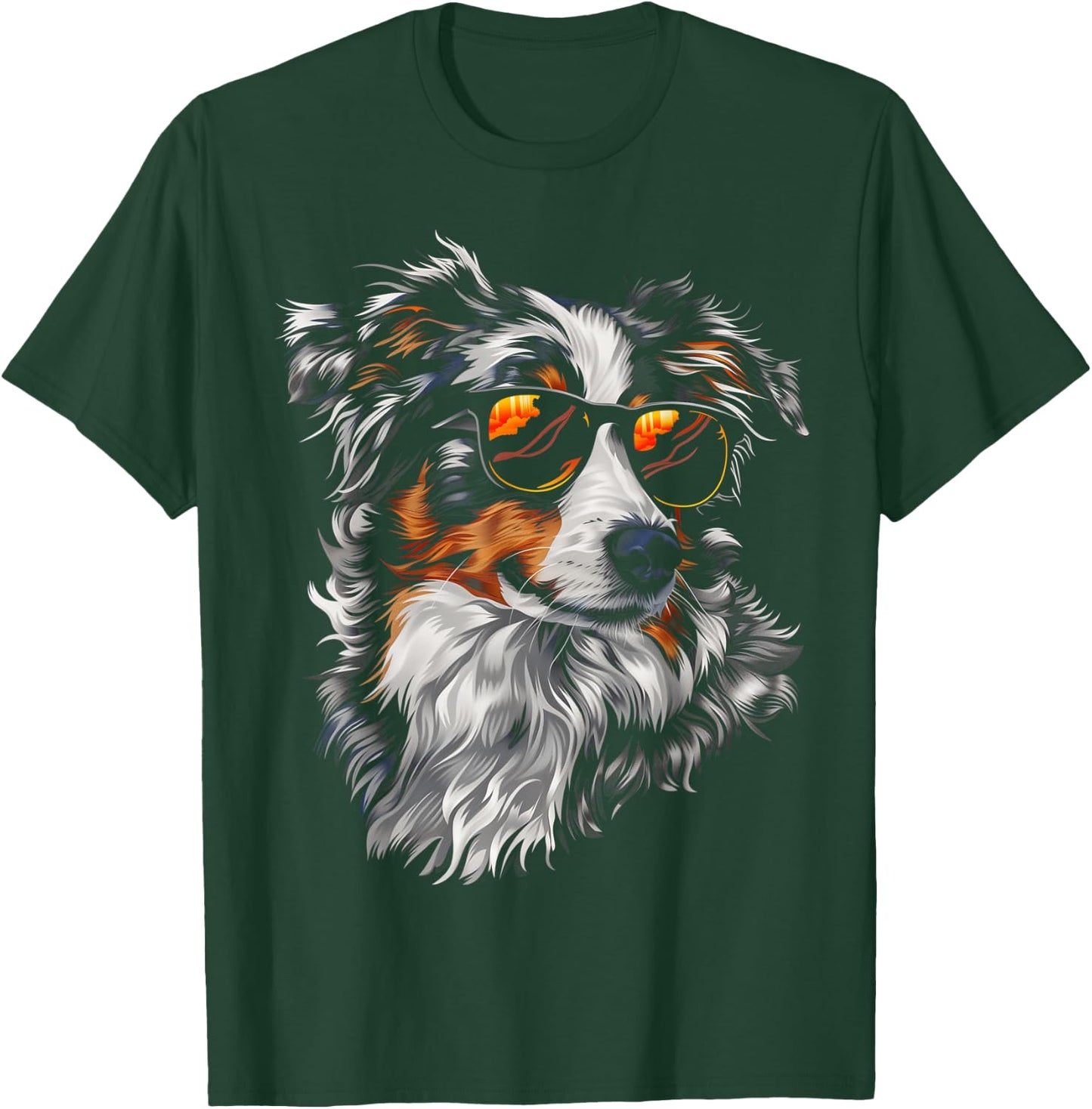 Australian Shepherd Sunglasses Funny Dog Mom Dad T-Shirt - T-Shirt | Forest