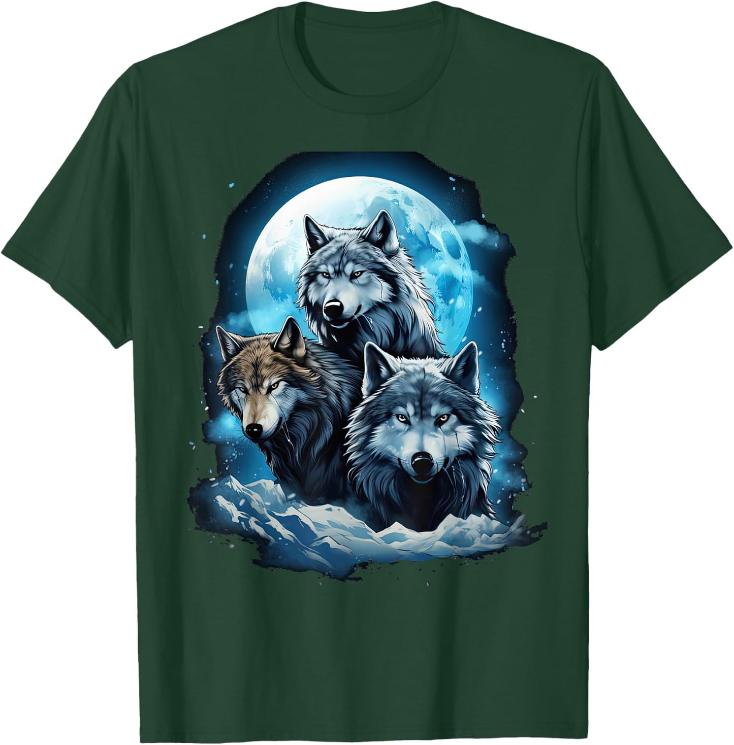 Wolves Howling Before the Moon Wolf Wild Animals , black T-Shirt - T-Shirt | Forest