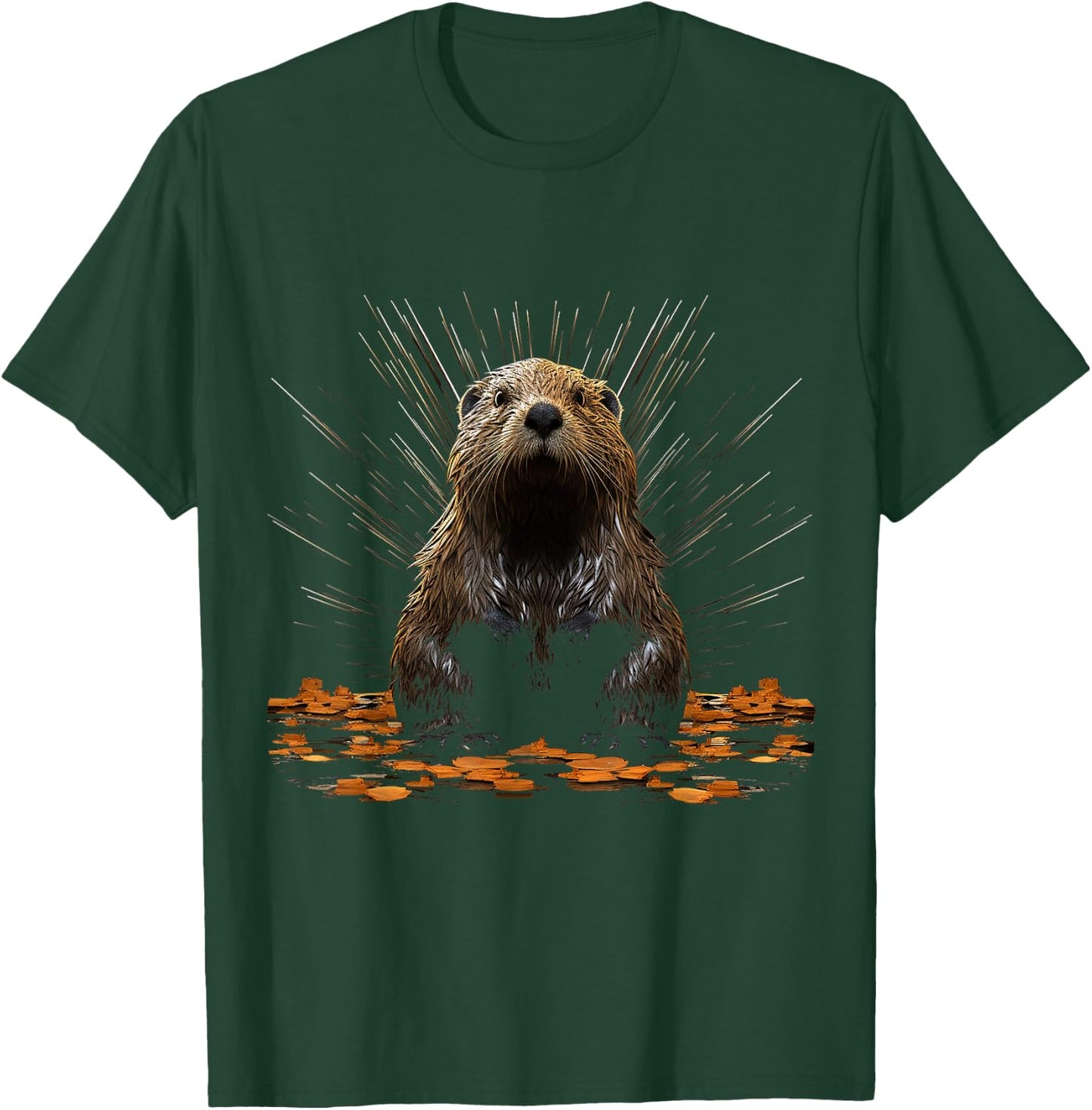 Beaver Geometric Animal Art Graphic Motif Beaver T-Shirt - T-Shirt | Forest