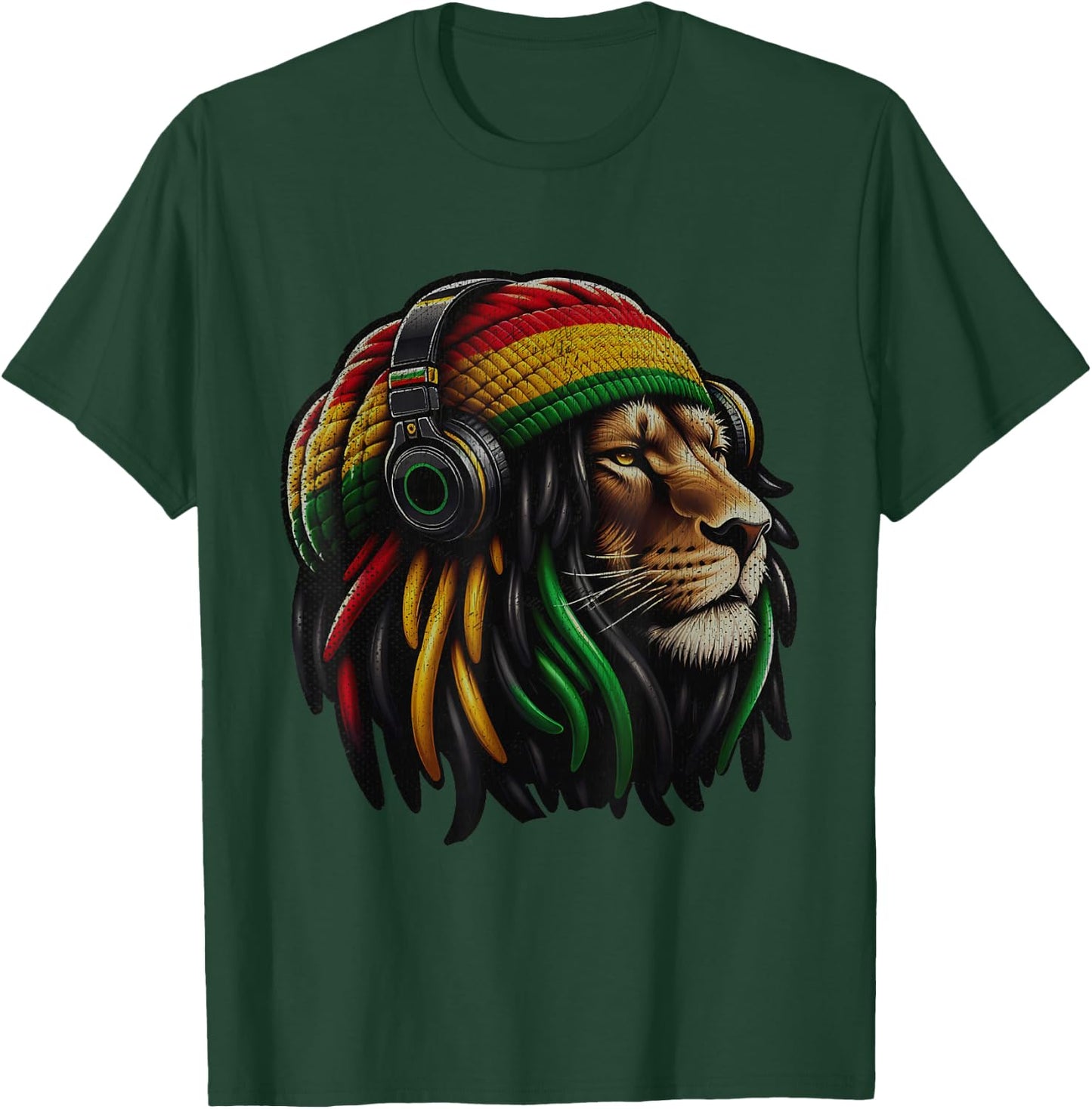 Jamaica Roots Reggae Lion of Judah Rastafari , black T-Shirt - T-Shirt | Forest