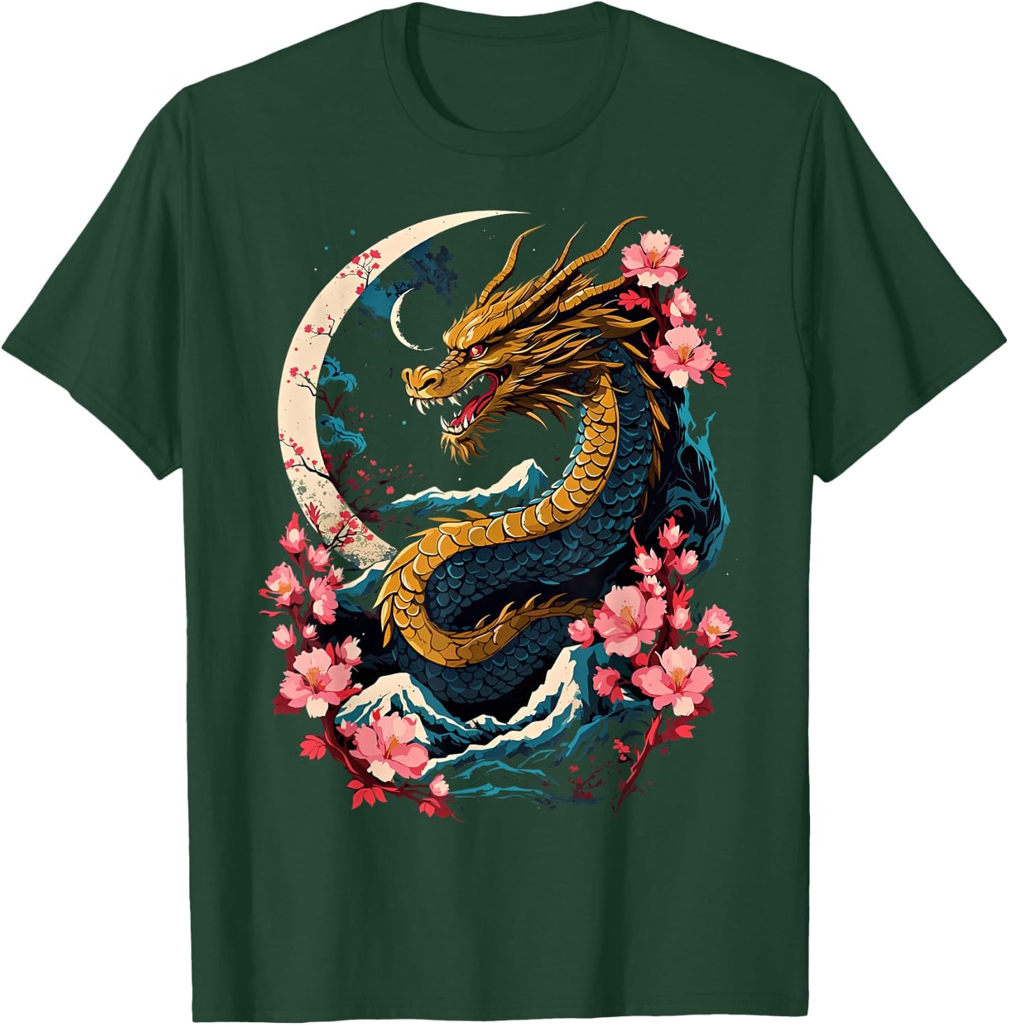 Dragon Asian Japanese Style Tattoo Aesthetic Dragon Japanese T-Shirt - T-Shirt | Forest
