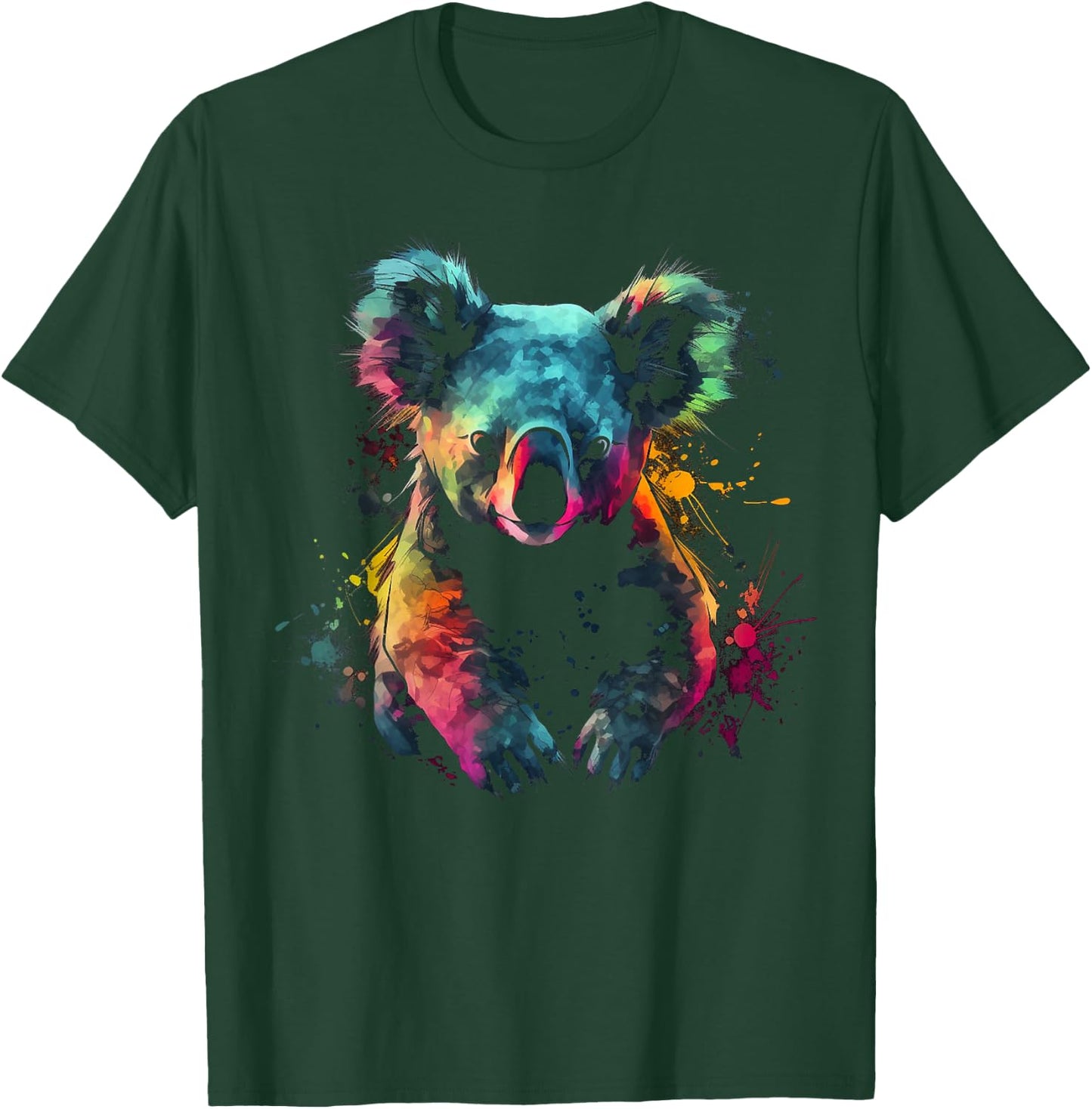 Koala Bunt Kunstwerk - Tiermotiv Kunst Tier Koala T-Shirt - T-Shirt | Forest