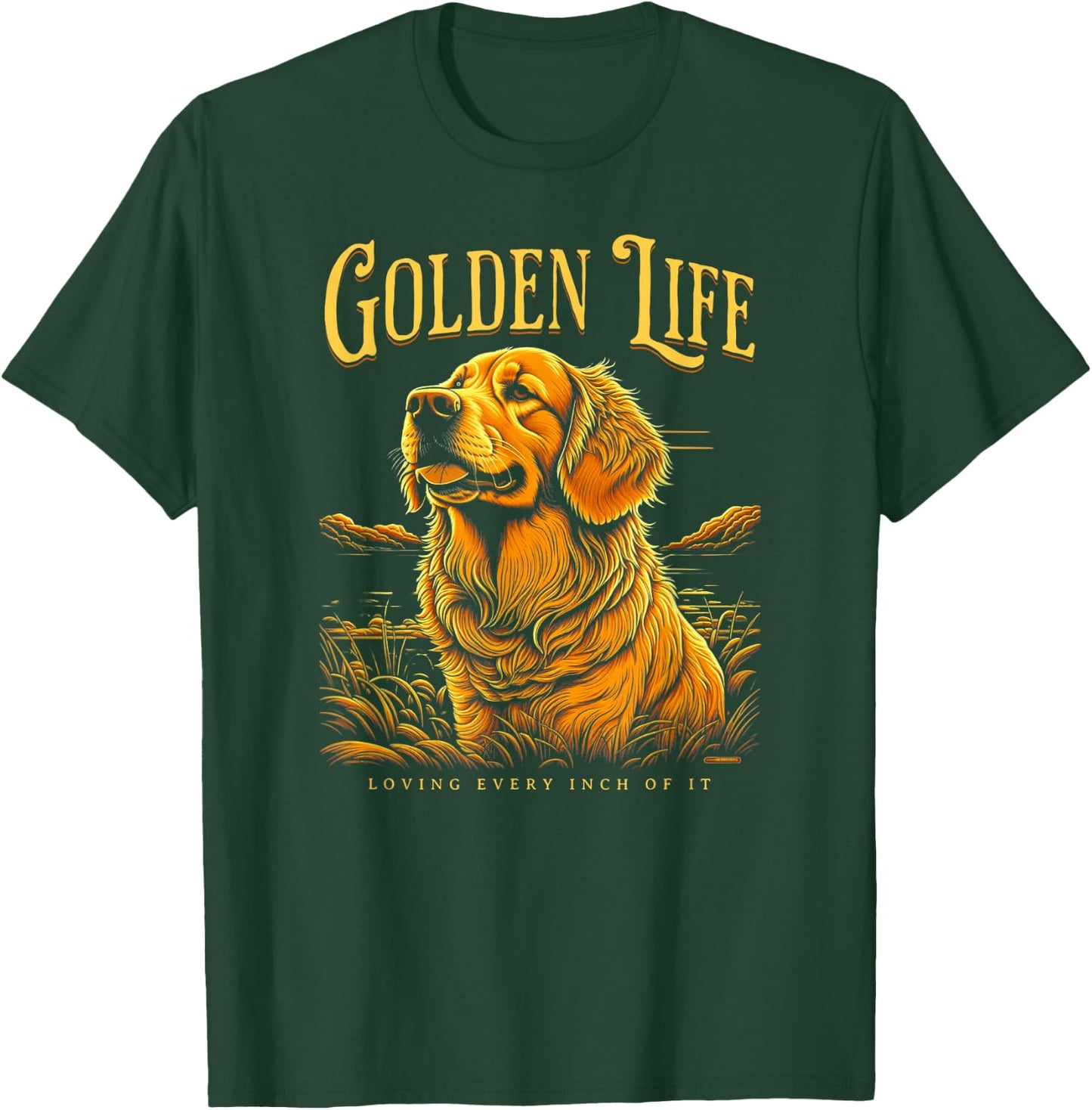 Life is golden Golden Retriever dog Lover Golden Life T-Shirt - T-Shirt | Forest