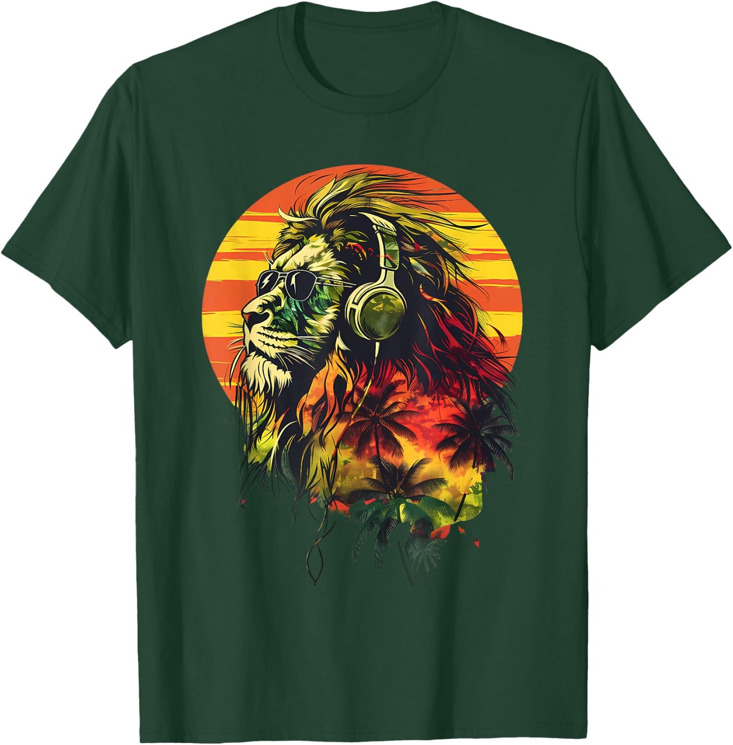 Rasta Reggae Lion Rasta Roots Lion Of Judah Reggae Music T-Shirt - T-Shirt | Forest