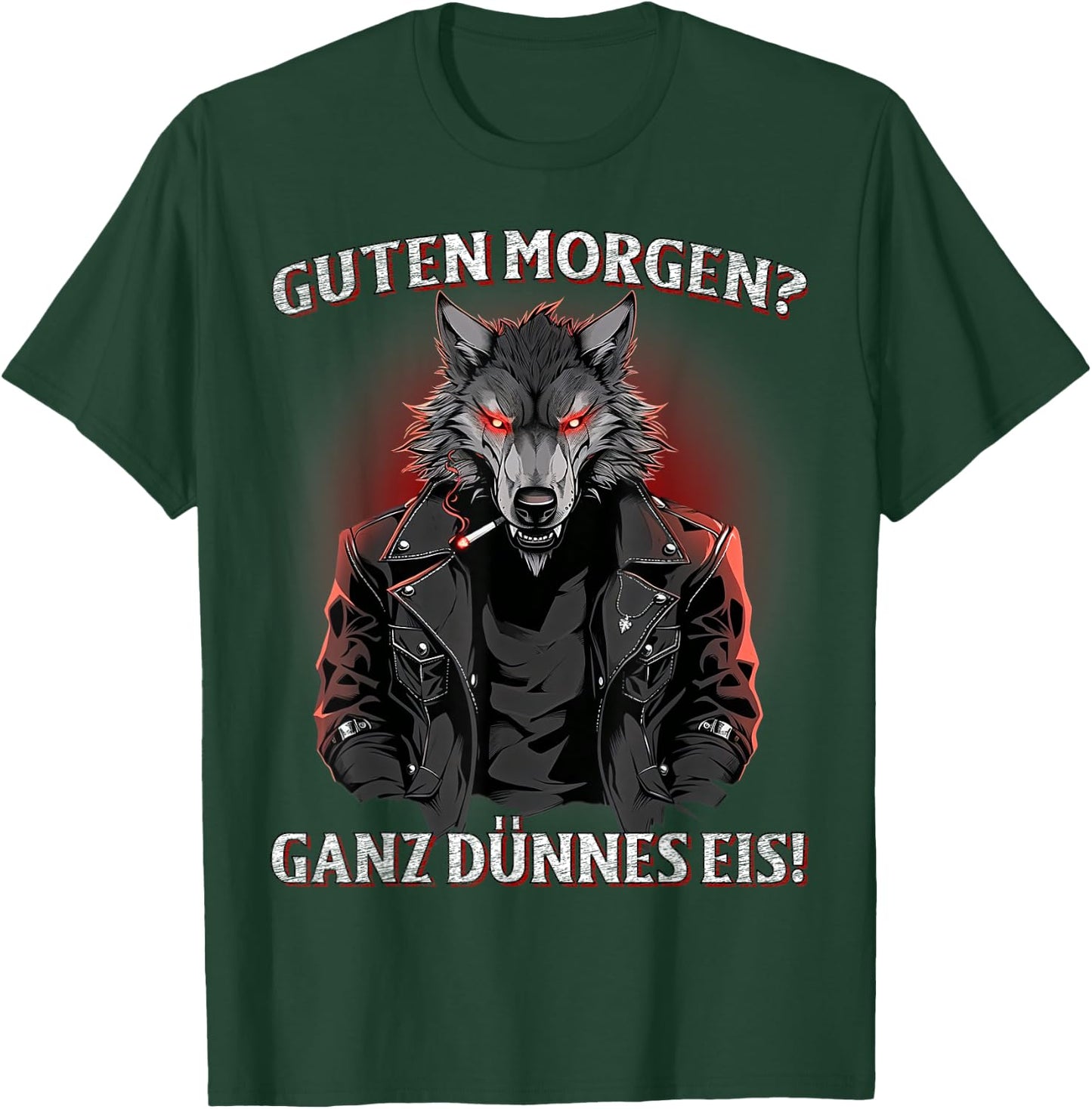 Guten Morgen? Ganz Dünnes Eis! Lustiges Wolf Kaffee T-Shirt - T-Shirt | Forest