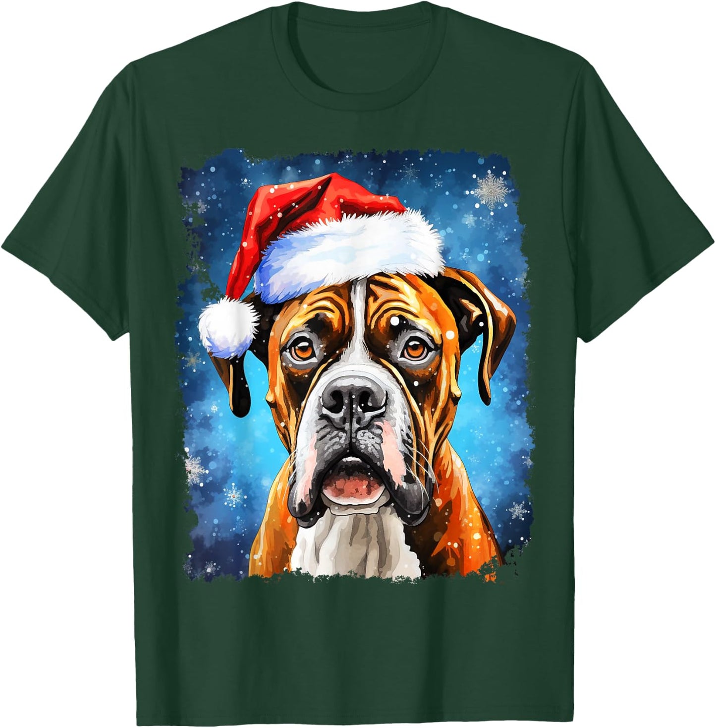 Pop Art Christmas Boxer Dog T-Shirt - T-Shirt | Forest