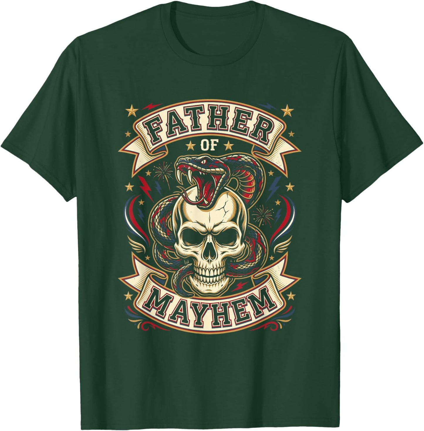 Men Dad Funny Father's Day Matching Family Father of Mayhem T-Shirt - T-Shirt | Forest