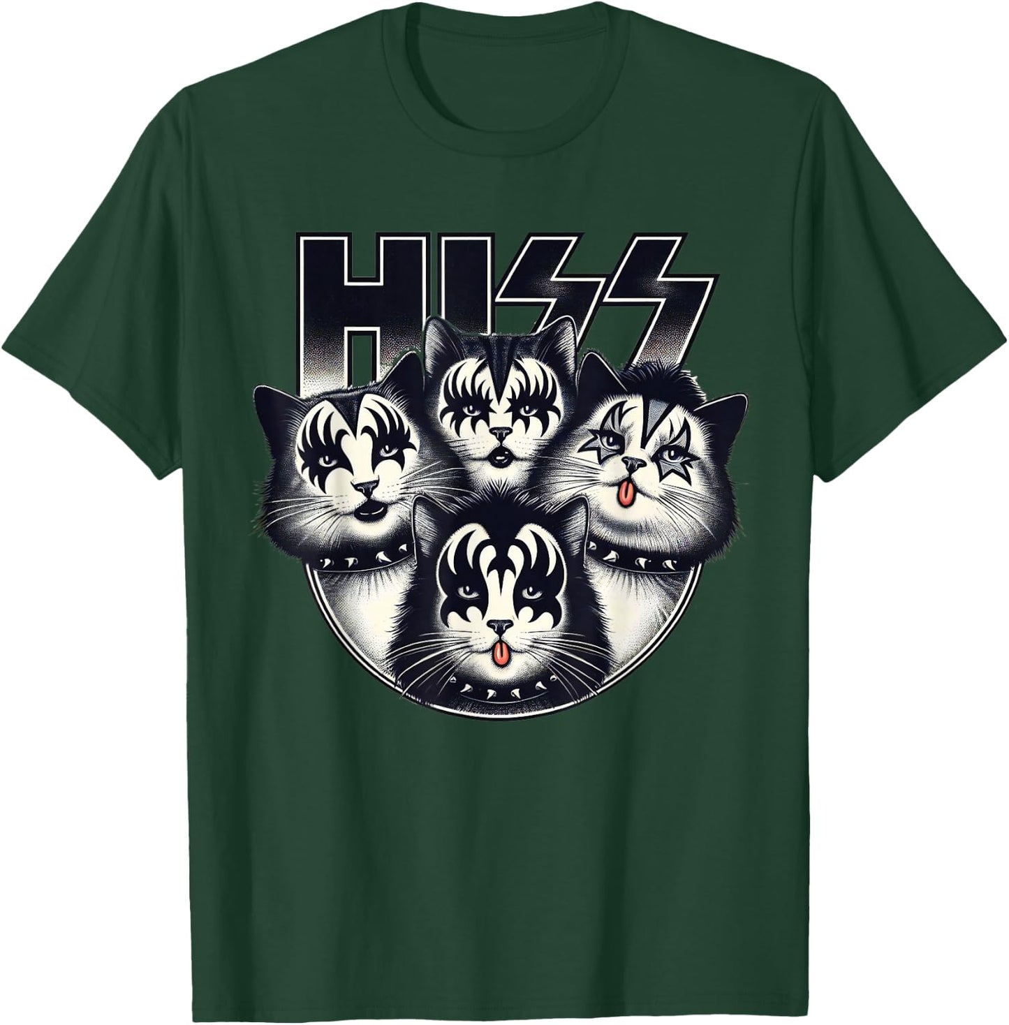 Cute Hiss Cats Rock Kittens Kitty Rocking Music Cat Lovers T-Shirt - T-Shirt | Forest