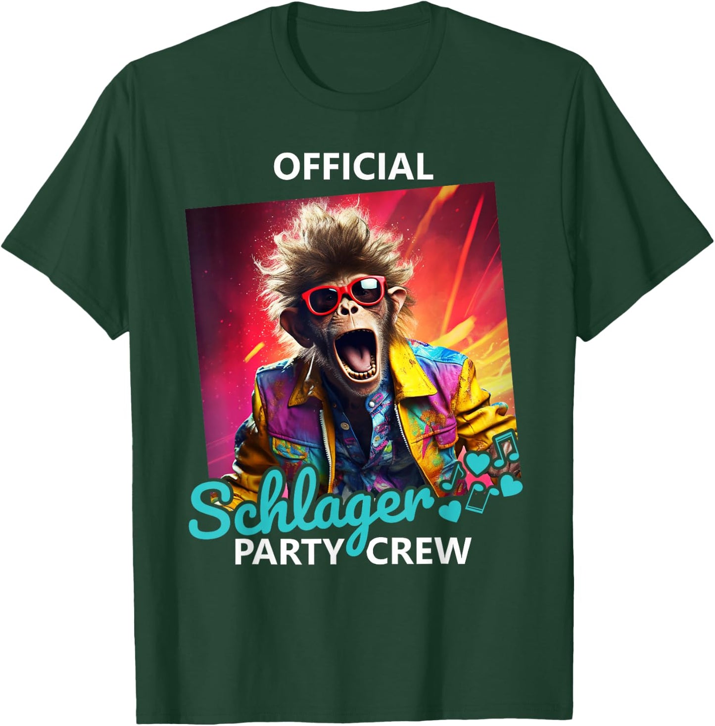 PARTY HASE Outfits für Party und Kneipentour Official Schlager Party Crew T-Shirt - T-Shirt | Forest