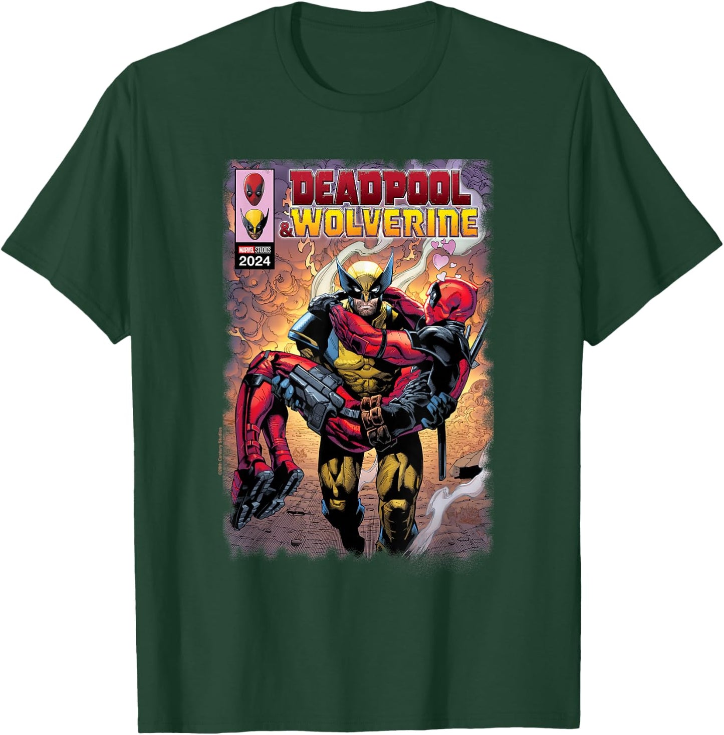 Marvel Deadpool & Wolverine Wolverine Saves Deadpool Comic , black T-Shirt - T-Shirt | Forest