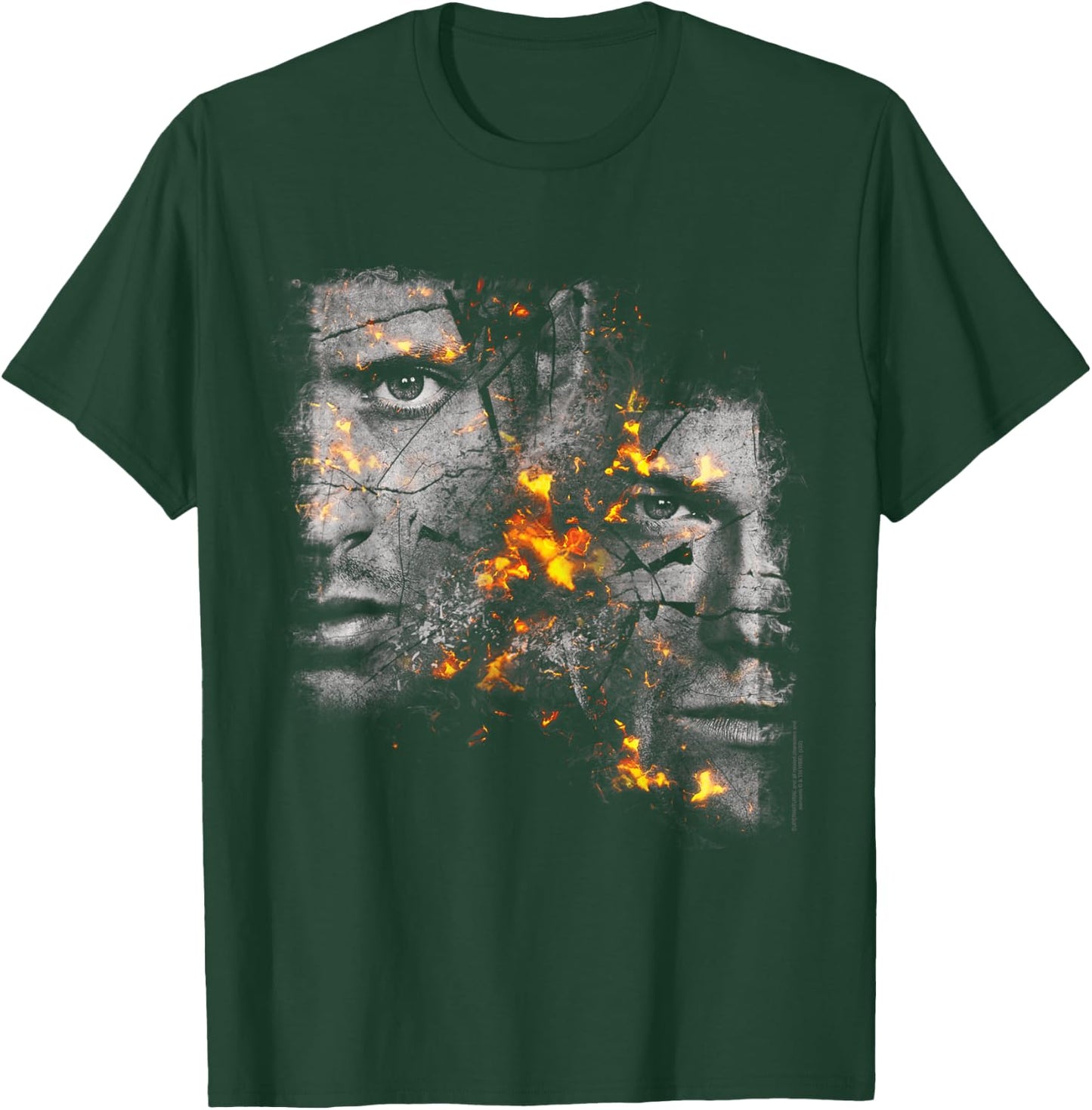 Supernatural Sam and Dean Fire , black, s T-Shirt - T-Shirt | Forest