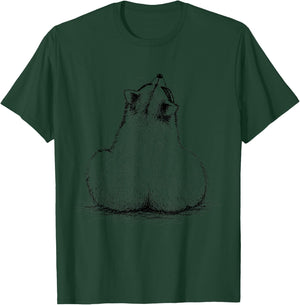 Funny Raccoon Meme Sketch Minimalist Animal Lovers Humor Art T-Shirt - T-Shirt | Forest