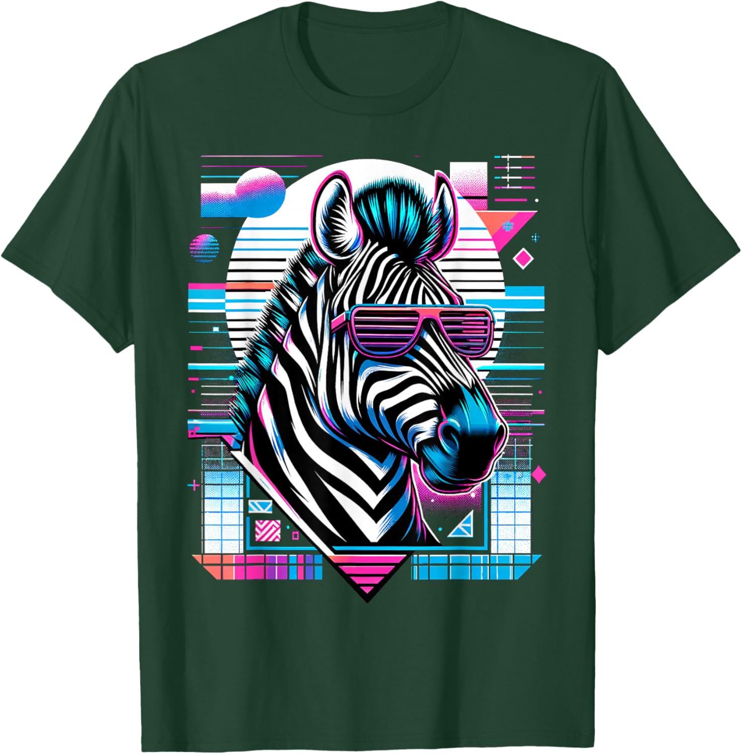 Men's Women's and Children's Vintage Retro Zebra Lover , black T-Shirt - T-Shirt | Forest