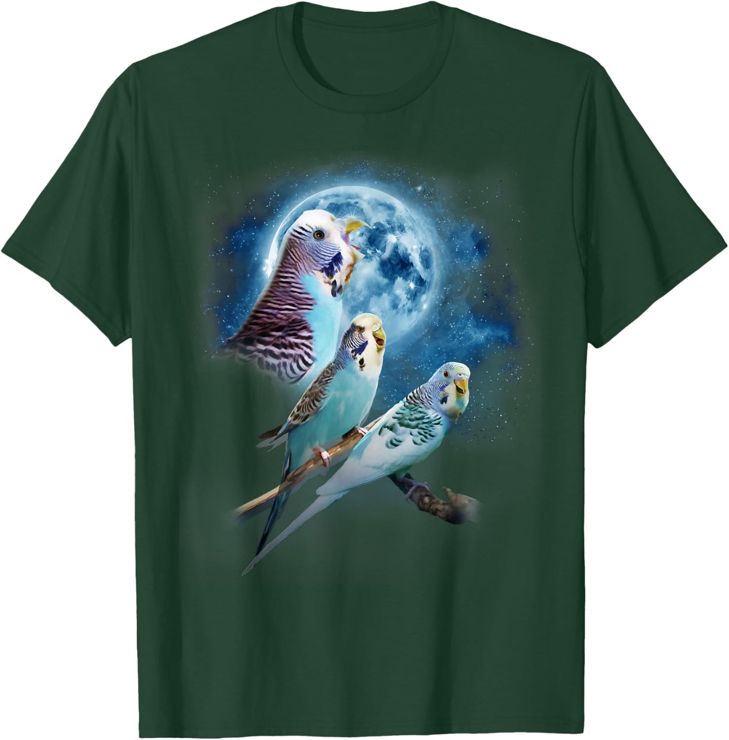 Howling at the Moon Shirt - Parakeet Shirt - Funny Budgie T-Shirt - T-Shirt | Forest