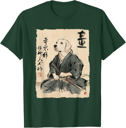 Golden Retriever Samurai Japanese Ink Art Women T-Shirt - T-Shirt | Forest