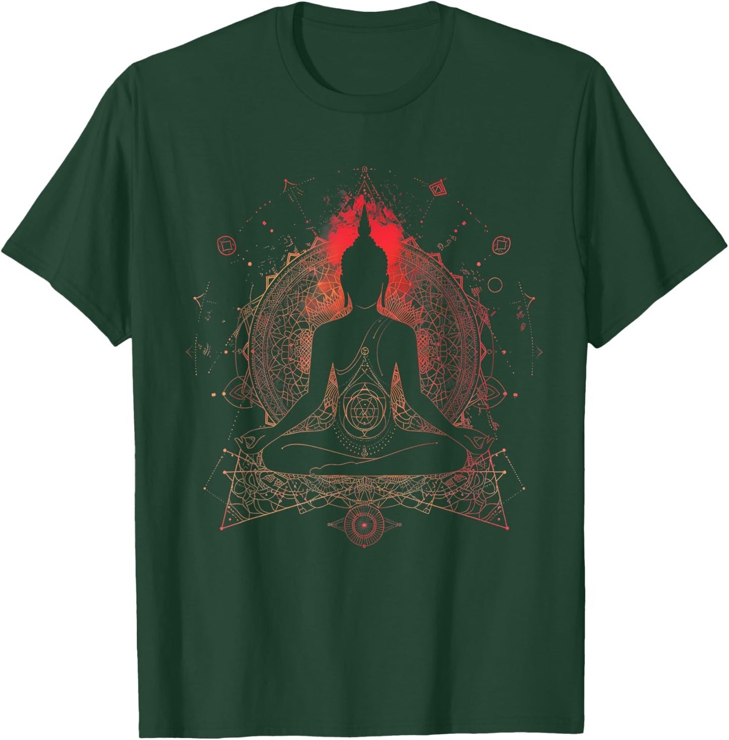 Zen Buddha Meditation Hindu Mandala Spiritual Buddhist , black T-Shirt - T-Shirt | Forest