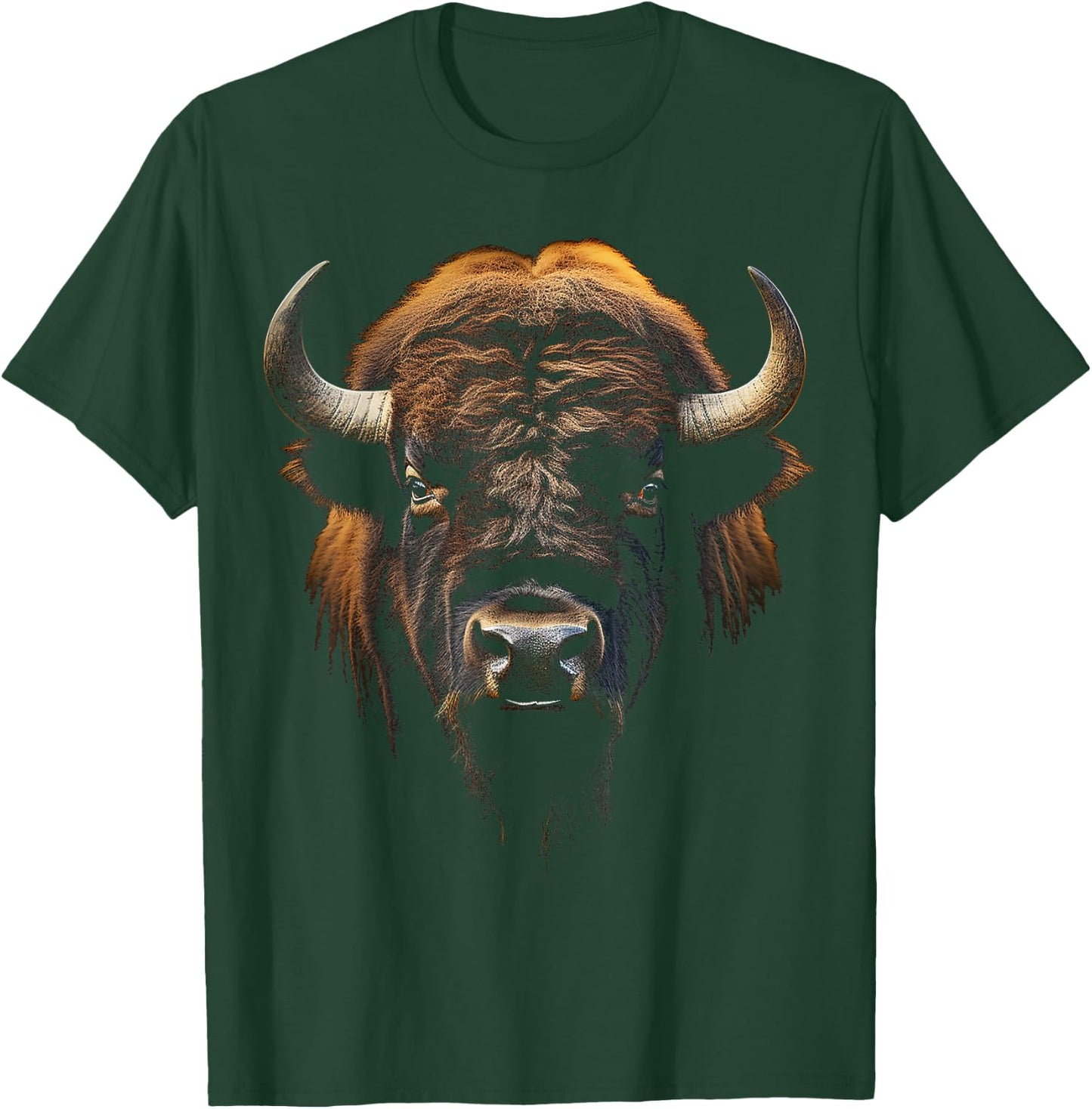 Bison Portrait Tier Zoo Kunst Bison T-Shirt - T-Shirt | Forest