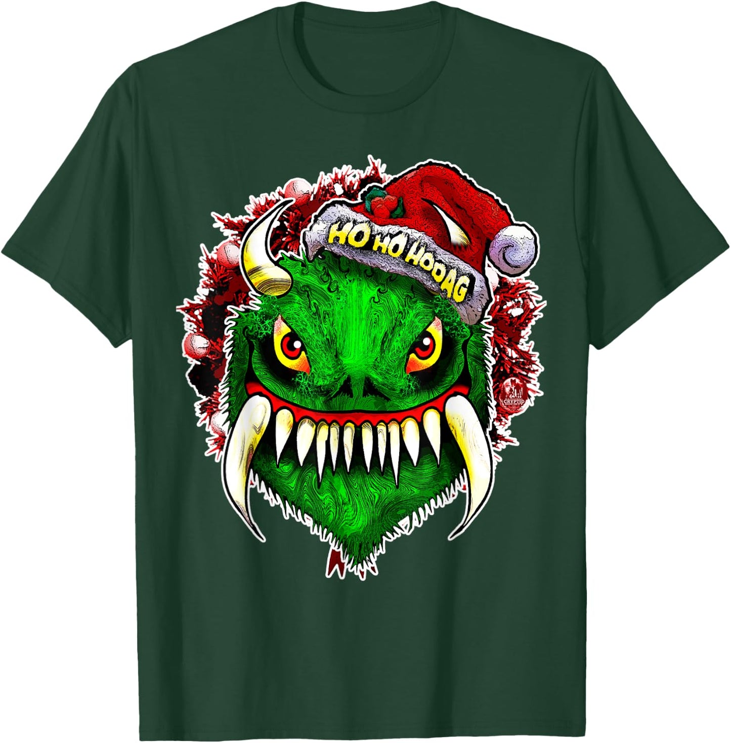 Funny Christmas Hodag Holiday Cryptid Monster Cryptozoology T-Shirt - T-Shirt | Forest