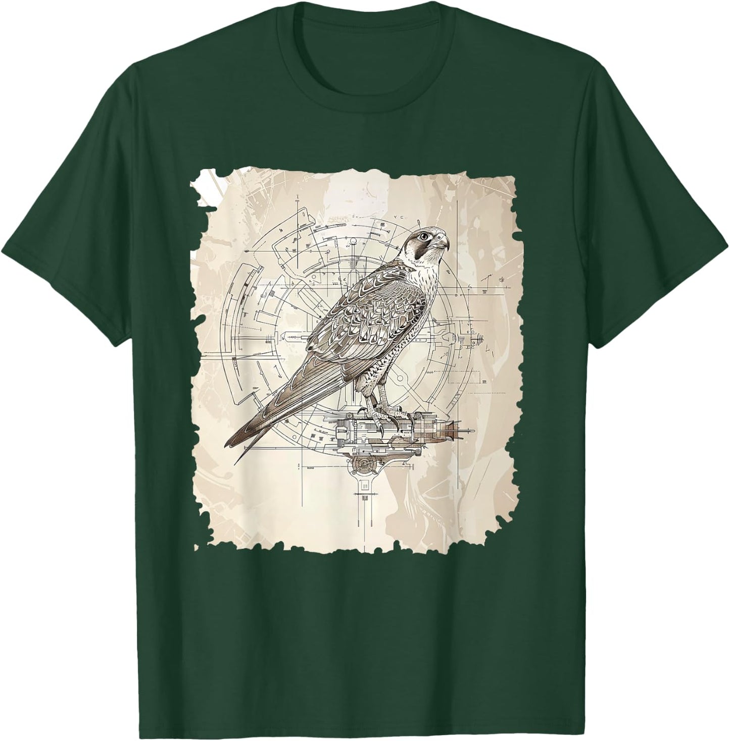 Precision Peregrine Falcon Illustration T-Shirt - T-Shirt | Forest