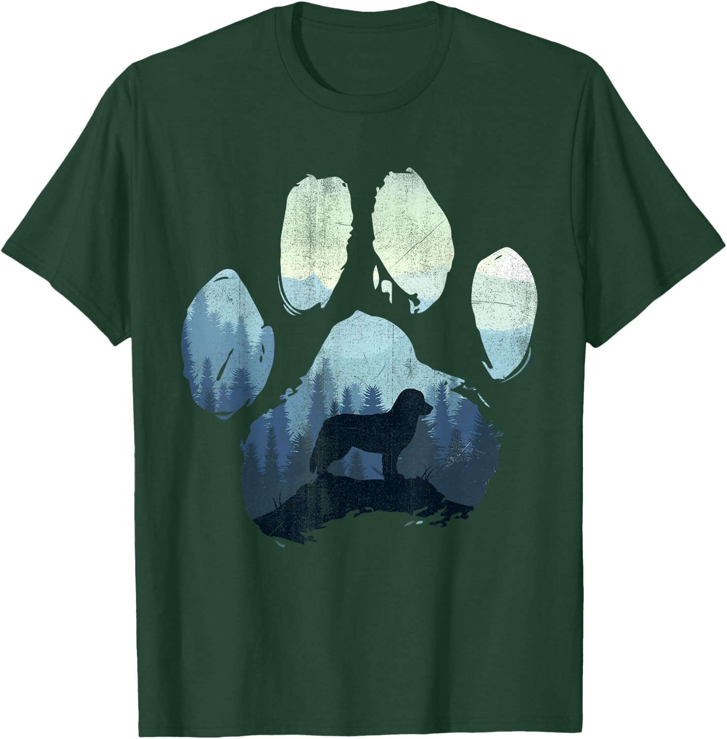 Bernese Mountain Dog Paw Mum Dad Mountains , black T-Shirt - T-Shirt | Forest