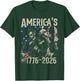 America's 250 Year George Washington Lincoln Playing Guitar T-Shirt - T-Shirt | Forest