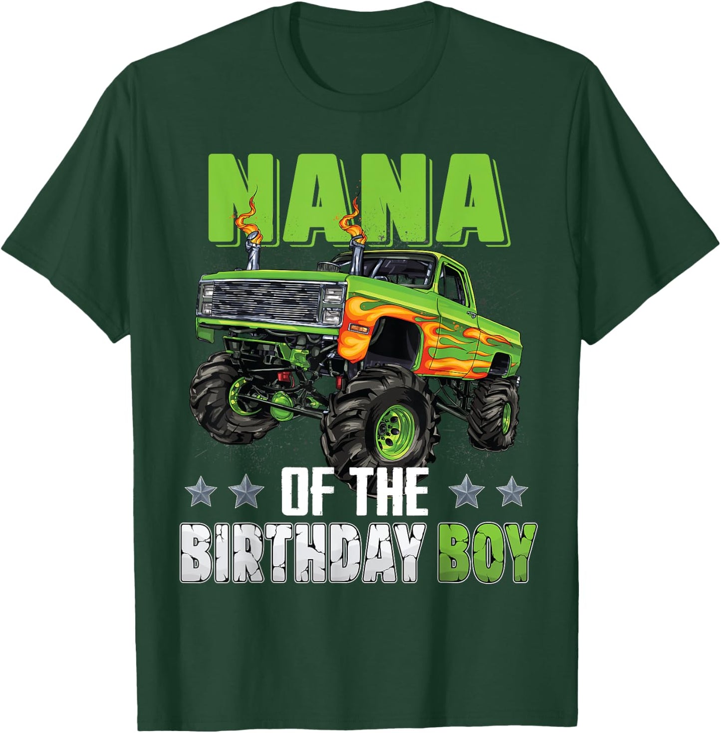 Nana of Birthday Boy Monster Truck Car Family Matching Mimi T-Shirt - T-Shirt | Forest