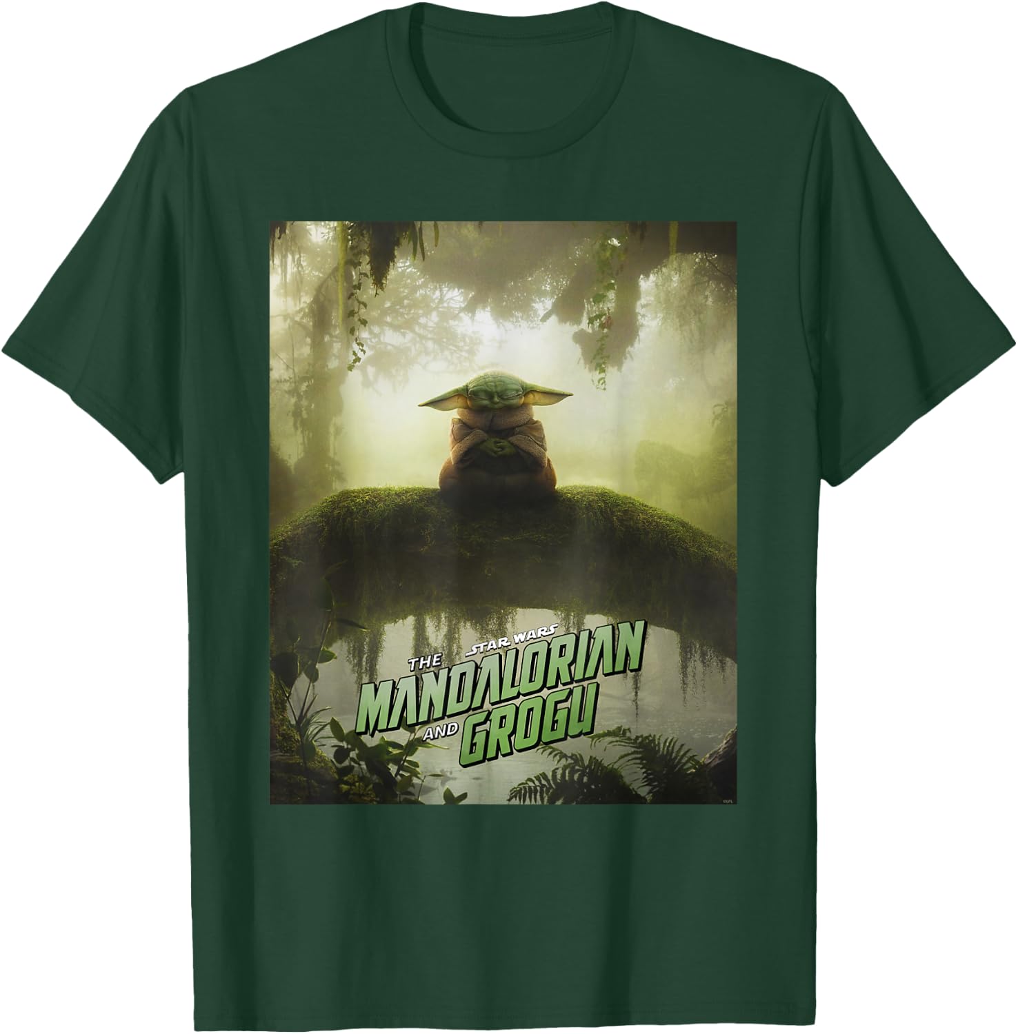 Star Wars The Mandalorian and Grogu Movie Meditating Poster T-Shirt - T-Shirt | Forest