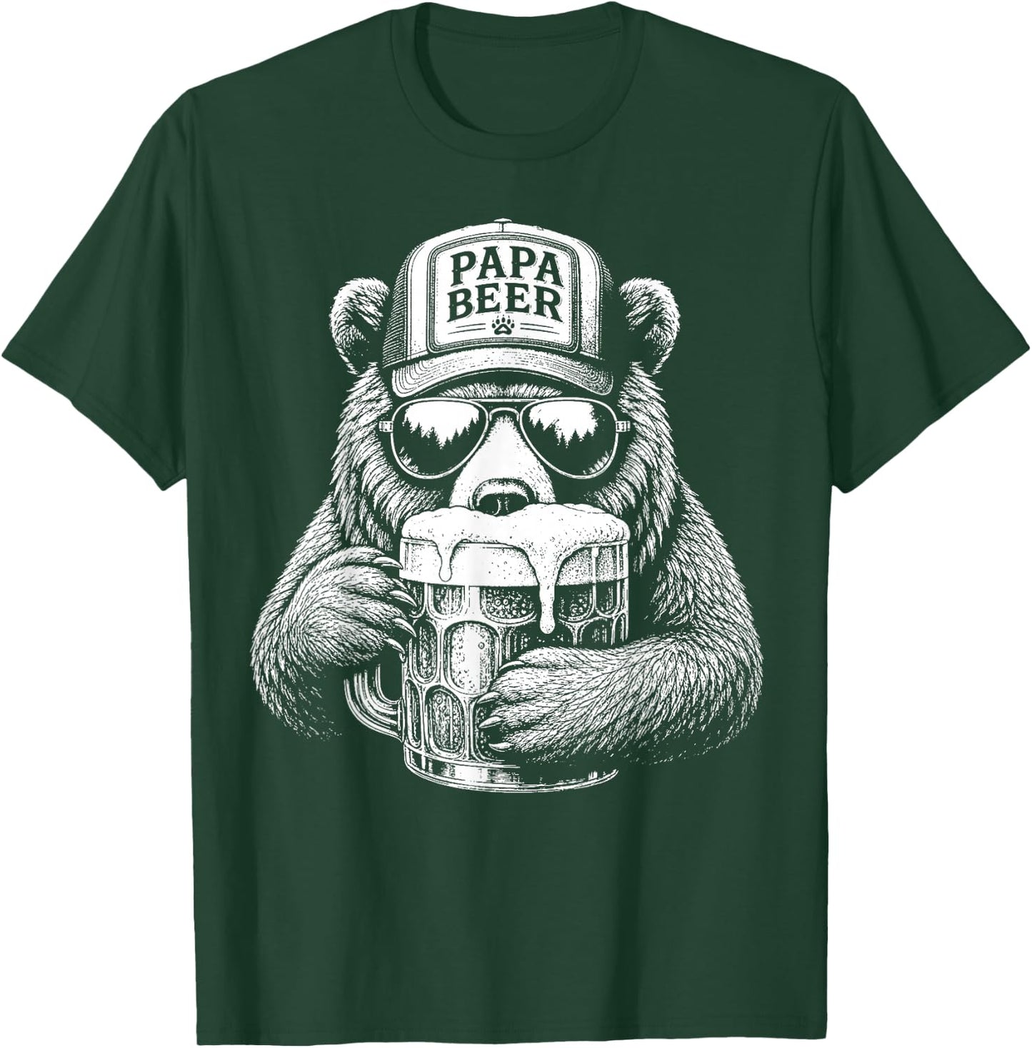 Papa Beer Vatertag Bester Papa Bier lustige Papa Geschenk T-Shirt - T-Shirt | Forest