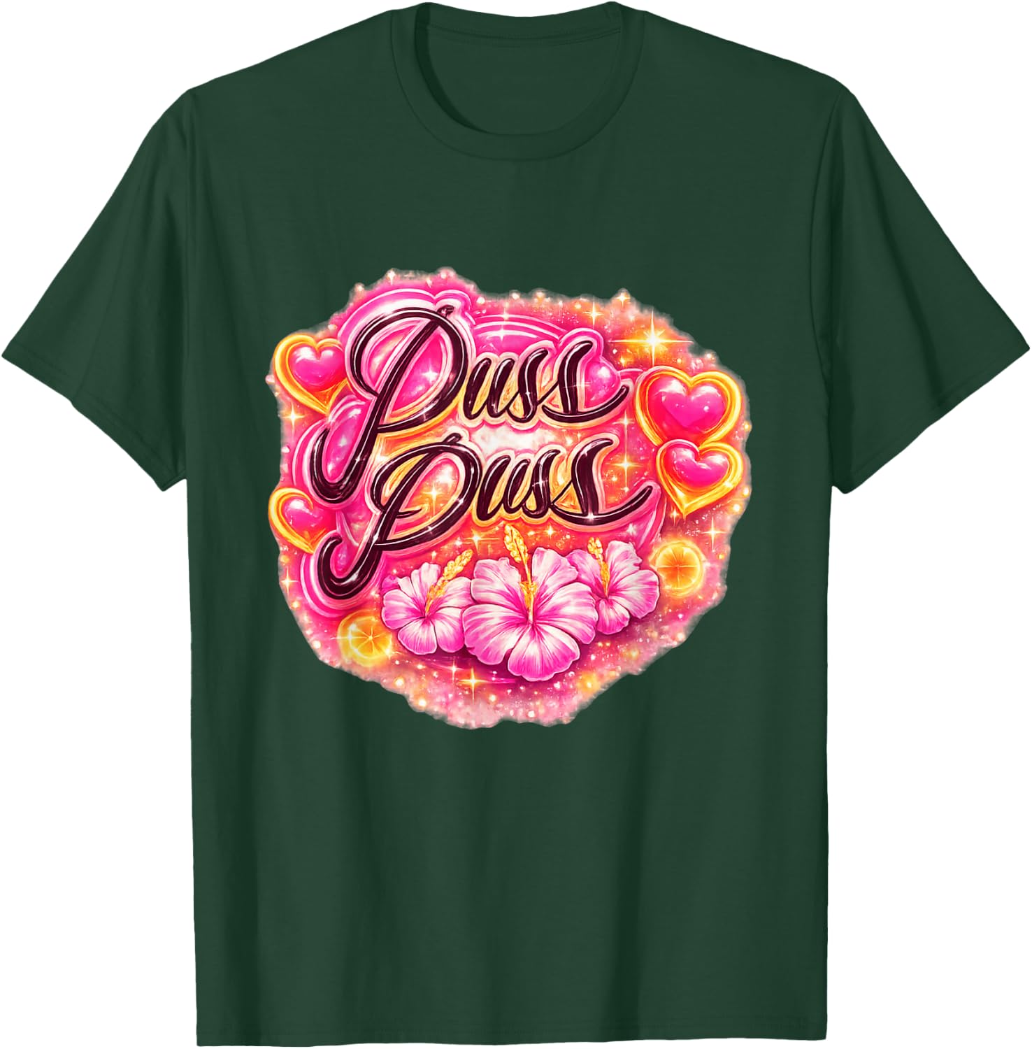 Retro Cat Lover Graphic Puss Pus Midnight Sun Cats Nordic T-Shirt - T-Shirt | Forest