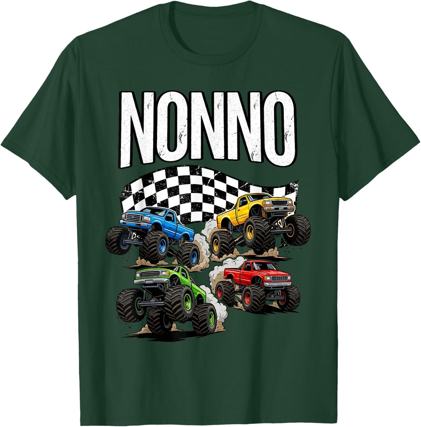 Monster Truck Nonno Grandpa Birthday Family Crew Matching T-Shirt - T-Shirt | Forest