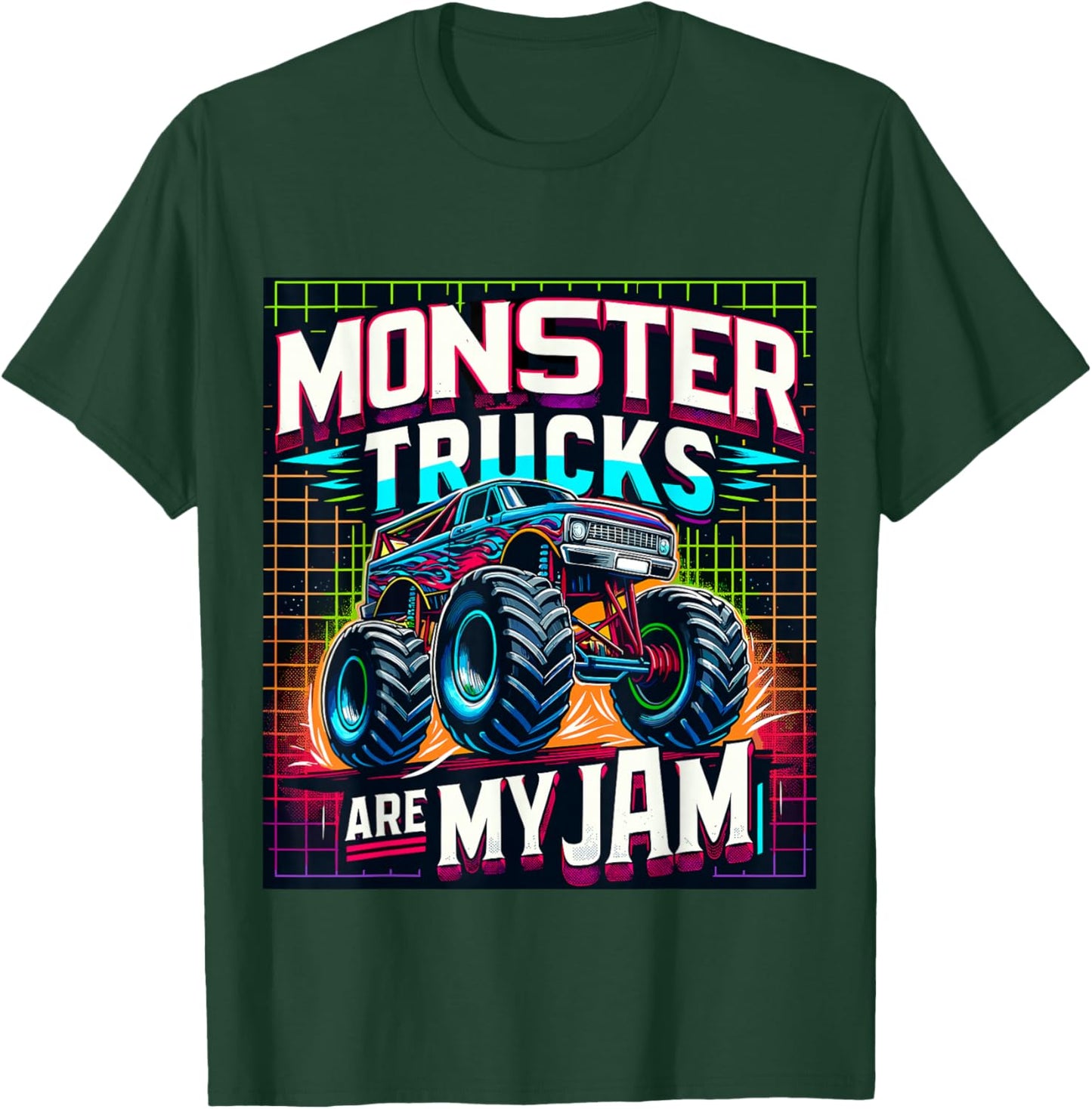 Monster Trucks are my Jam T-Shirt - T-Shirt | Forest