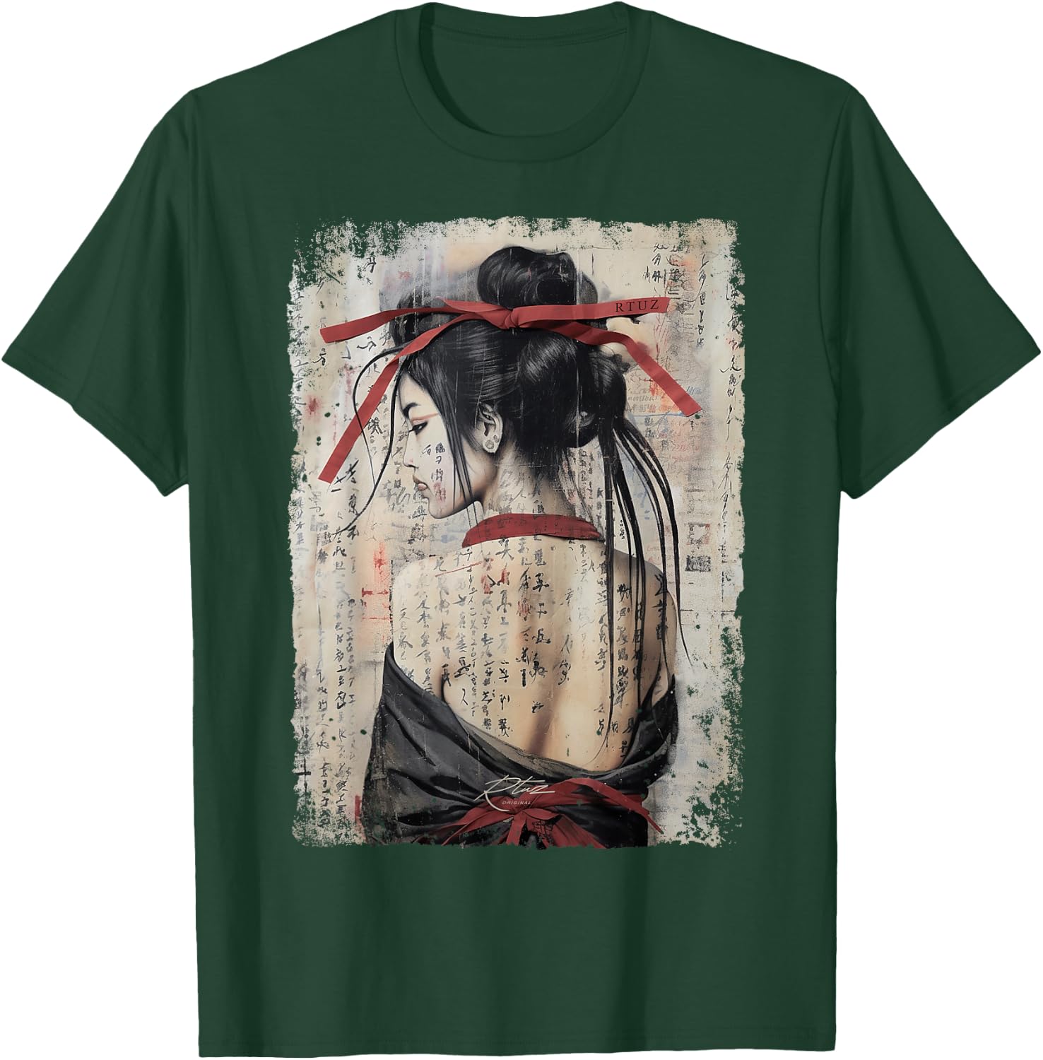 Geisha Asia Japan Woman Vintage Culture Tokyo Geisha , black T-Shirt - T-Shirt | Forest