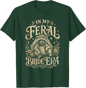 in My Feral Bride Era Funny Wedding Party Raccoon Classic T-Shirt - T-Shirt | Forest