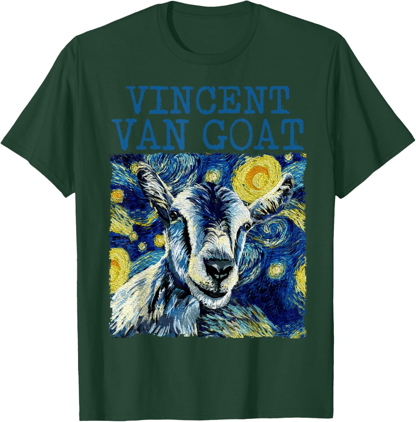 Vincent Van Goat Funny Van Gogh Art Humor Funny Starry Night T-Shirt - T-Shirt | Forest
