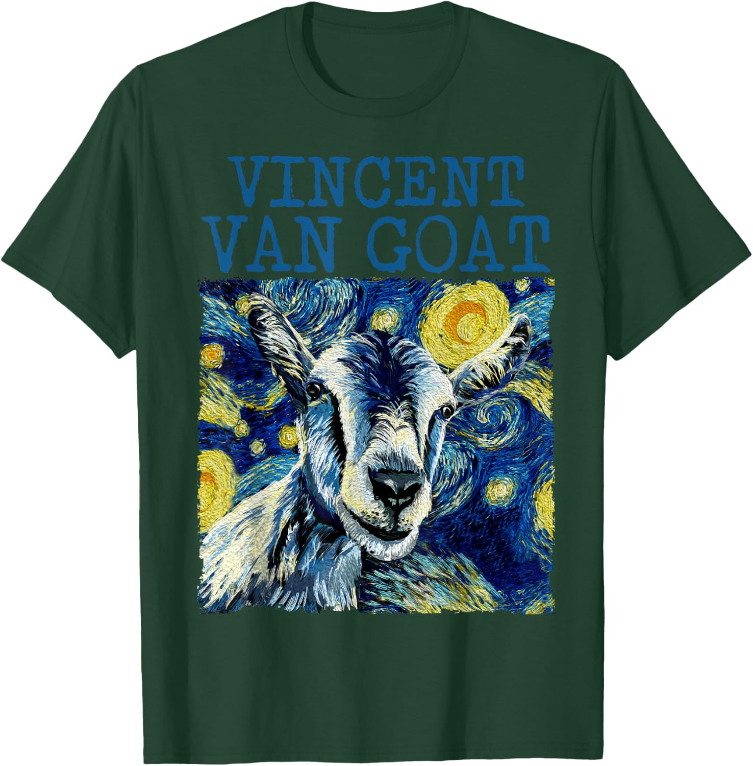 Vincent Van Goat Funny Van Gogh Art Humor Funny Starry Night T-Shirt - T-Shirt | Forest